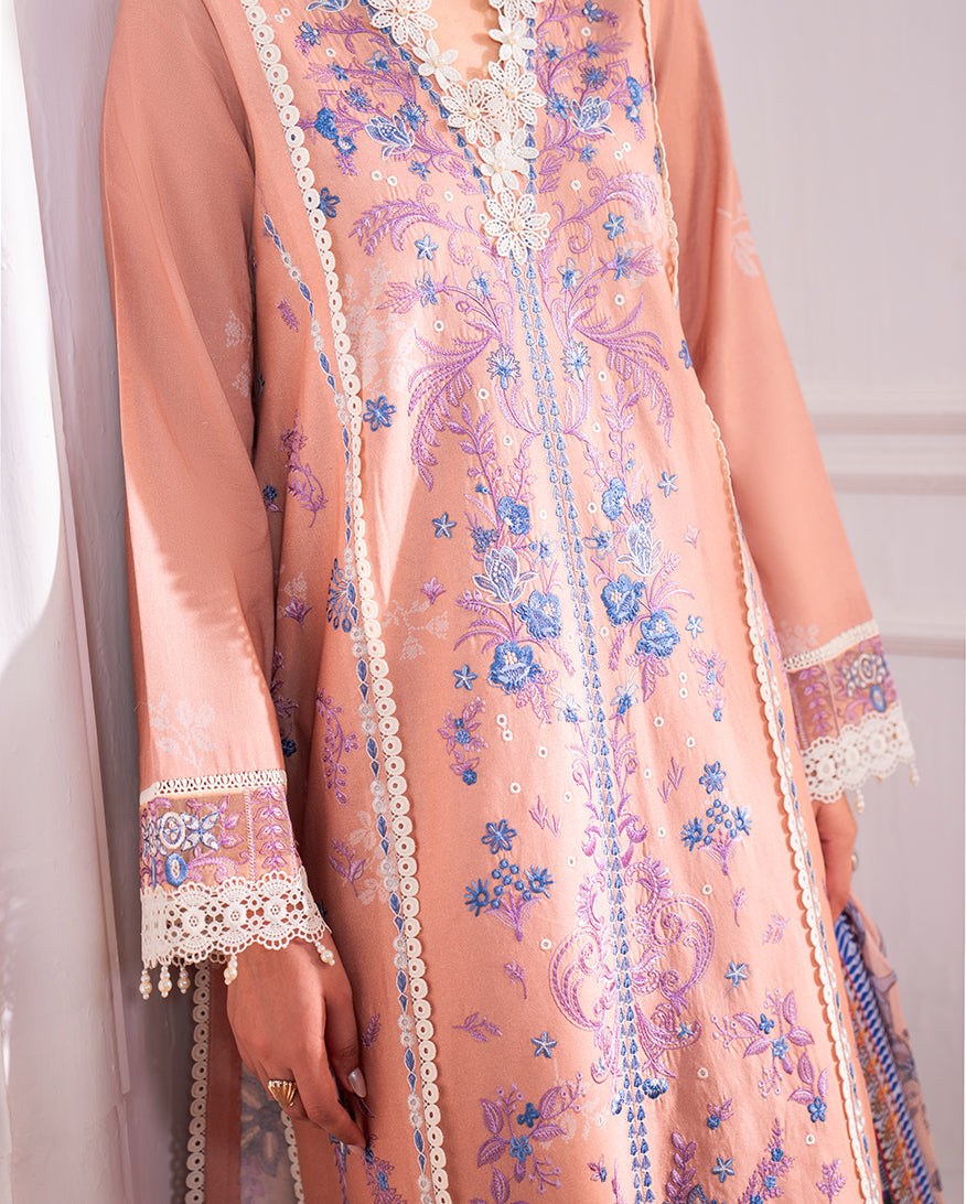 Roheenaz | Aezel Embroidered Cambric | Wareesha - Ladies Clothes - Maria Faisal