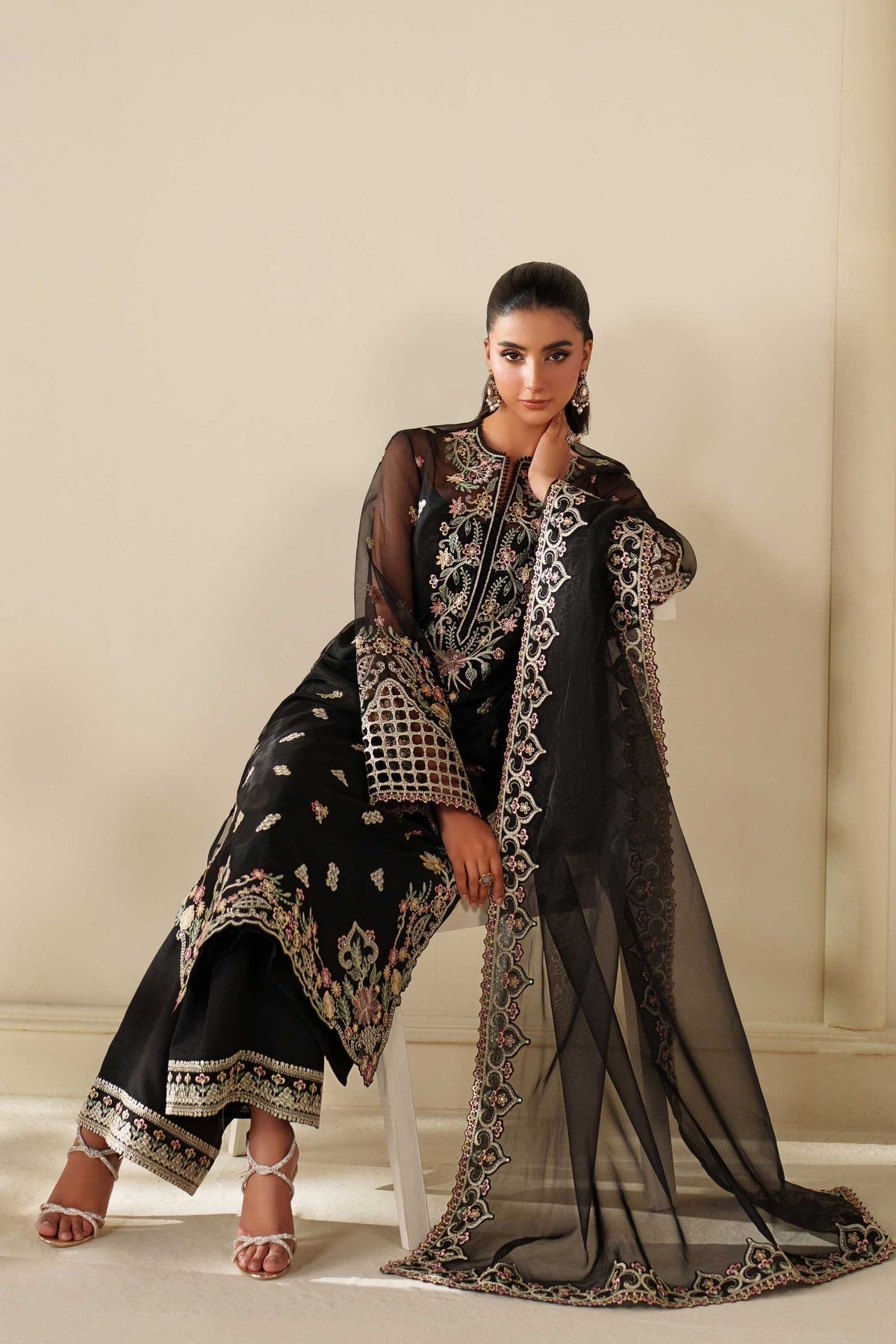 Akbar Aslam | Formal Pret | Noir - Formal Dress - available at Maria Faisal in UK and USA.