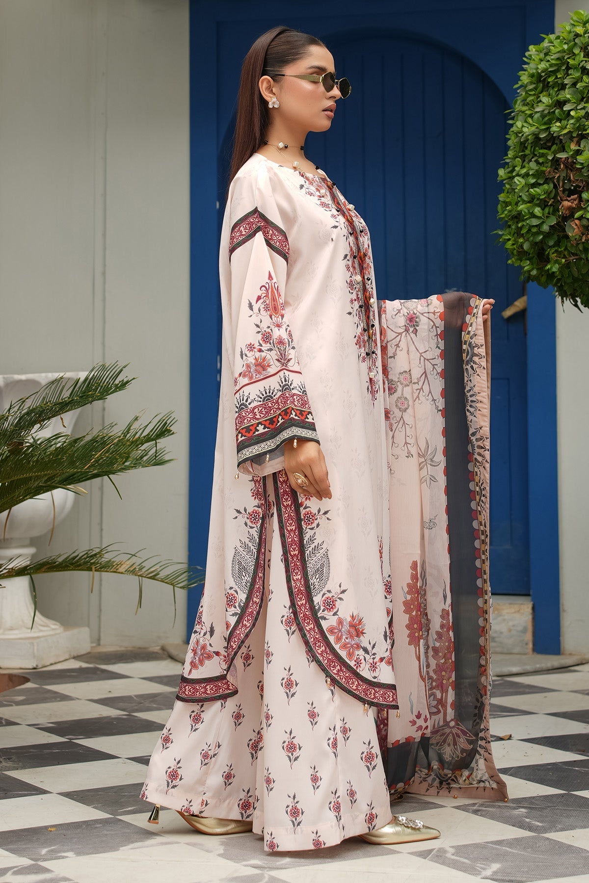 Maryams | Lawn Edit 26 | Iris - Luxury Dress - available at Maria Faisal in UK and USA.