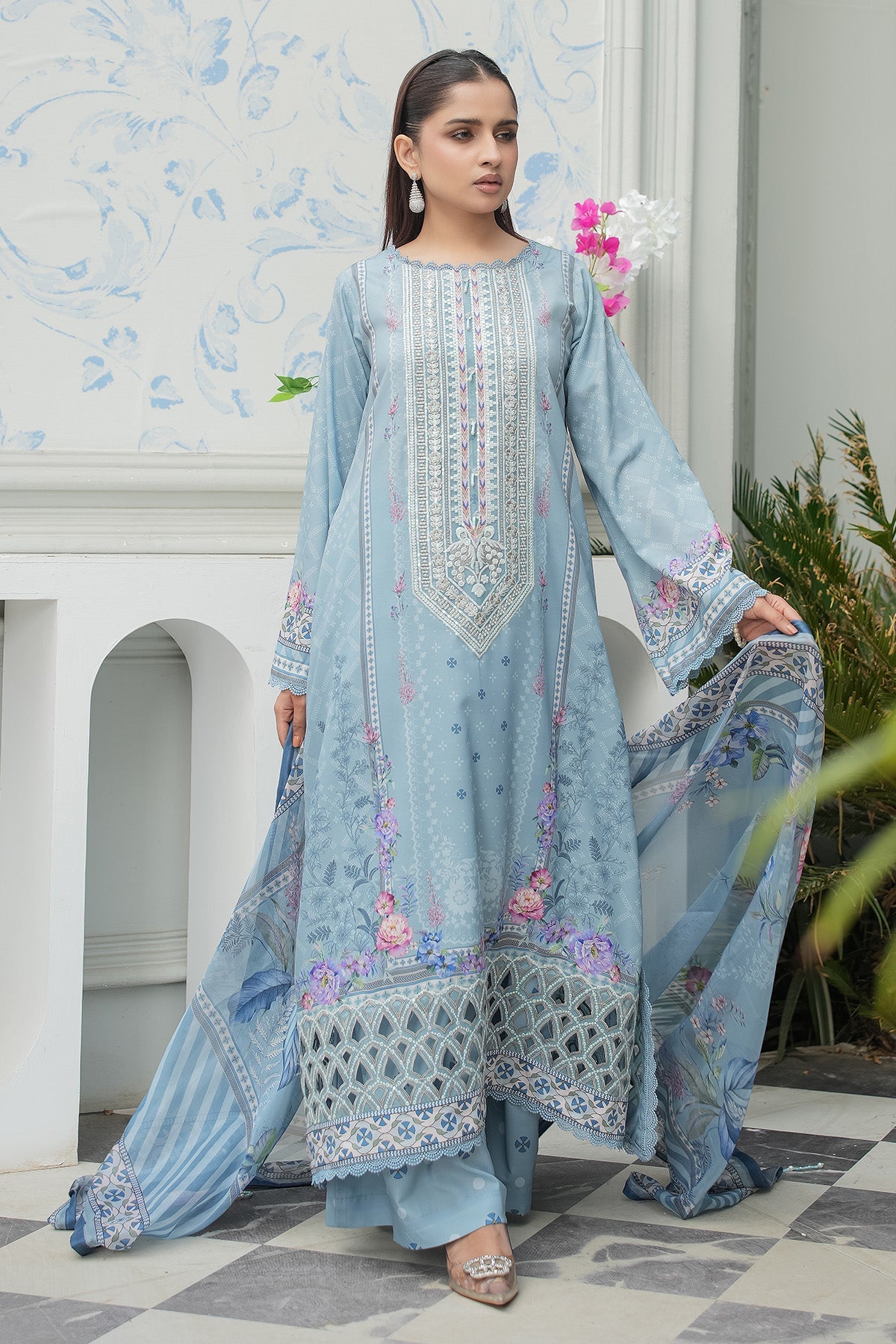 Maryams | Lawn Edit 26 | Petal - Luxury Dress - available at Maria Faisal in UK and USA.