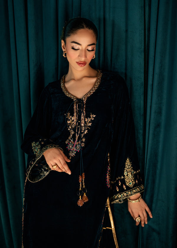 Serene Teal – authentic Pakistani dress from the Velvet Code collection for women in the UK
