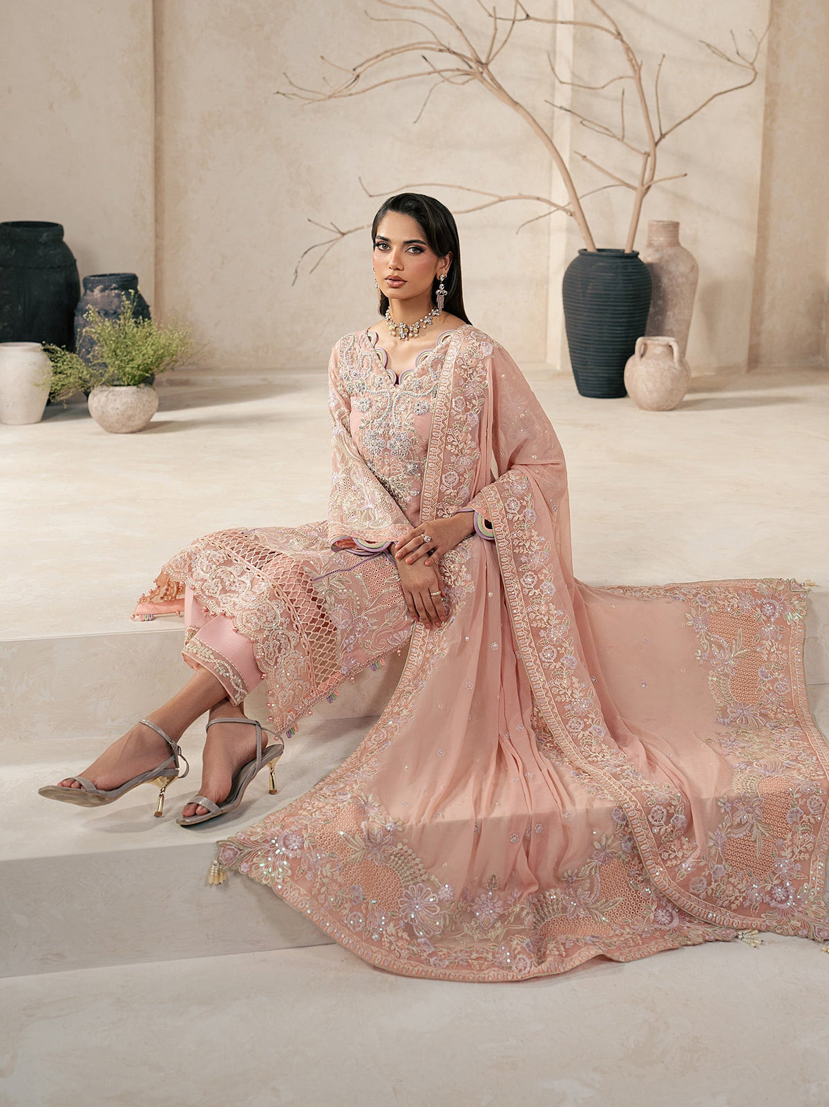 Gulaal | Inaaya Embroidered Chiffon 26 |Julian - Formal Dress - available at Maria Faisal in UK and USA.