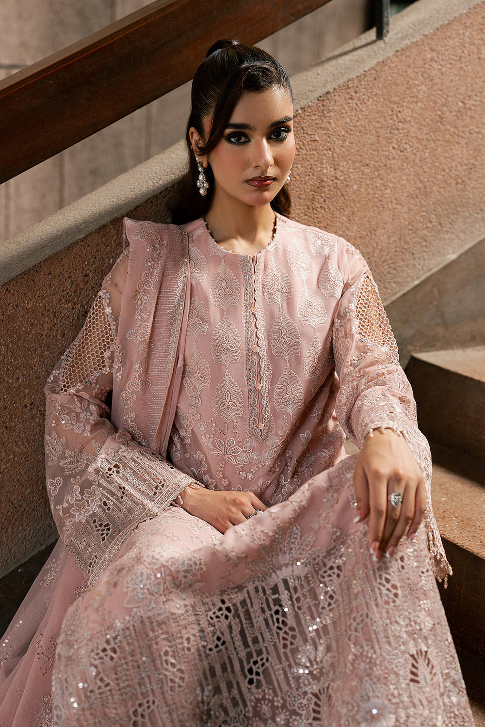 Lavish Premium | Lazawal Formals | Pink Blossom - Formal Dress - available at Maria Faisal in UK and USA.