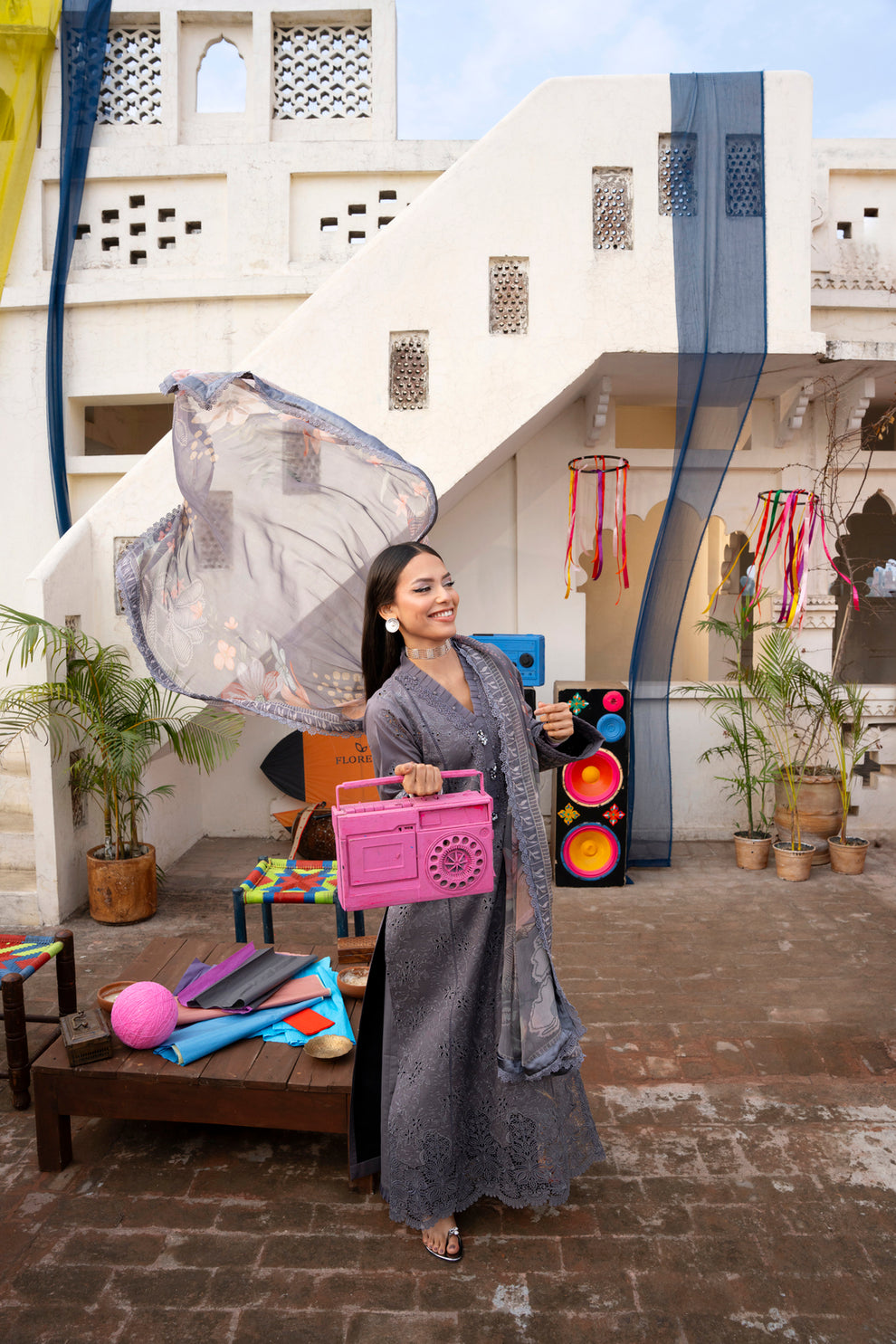 Florent | Basant Chikankari | FBC - 7B - Luxury Dress - available at Maria Faisal in UK and USA.