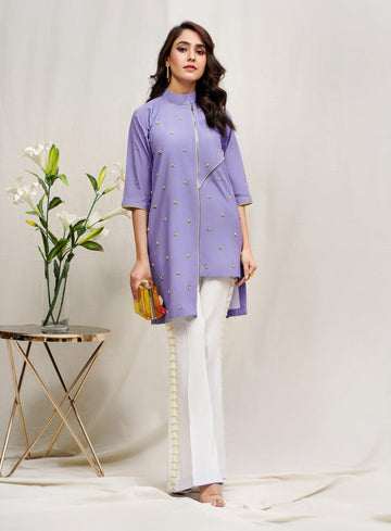 Hana | Rococo Ready to Wear | Lavender(ROCOB-05) - Designer Dress with Intricate embroidery and embellishments. Shop elegent wedding dress at Maria Faisal.