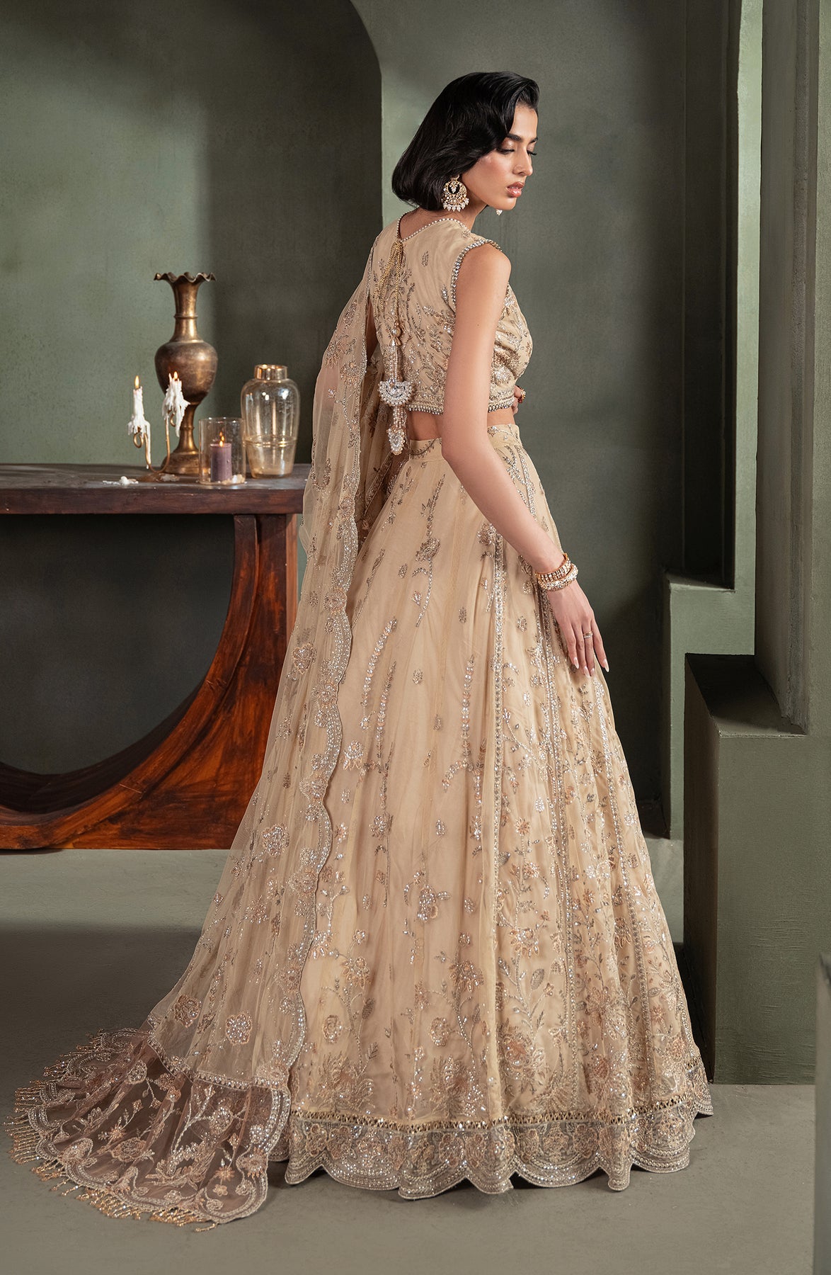 Zarif | Heritage Formals | ZHF 01 AVELINA - Designer Dress with Intricate embroidery and embellishments. Shop elegent wedding dress at Maria Faisal.