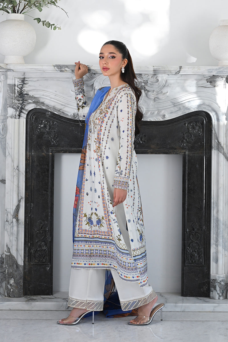Mina Hasan | Signature Pret | Ceramic Garden - Luxury Dress - available at Maria Faisal in UK and USA.