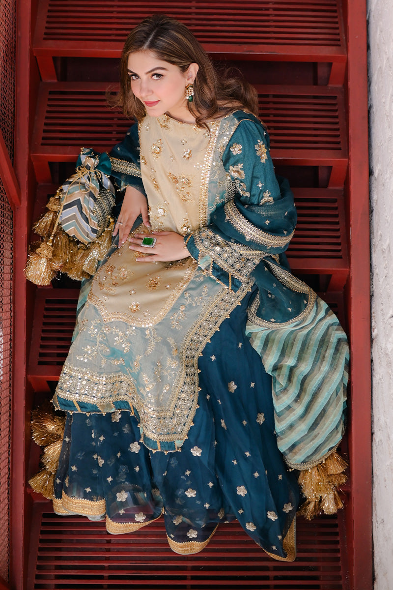 MNR | Zarlish Festive 25 | Rabia Jabbar in Lehar - Formal Dress - available at Maria Faisal in UK and USA.