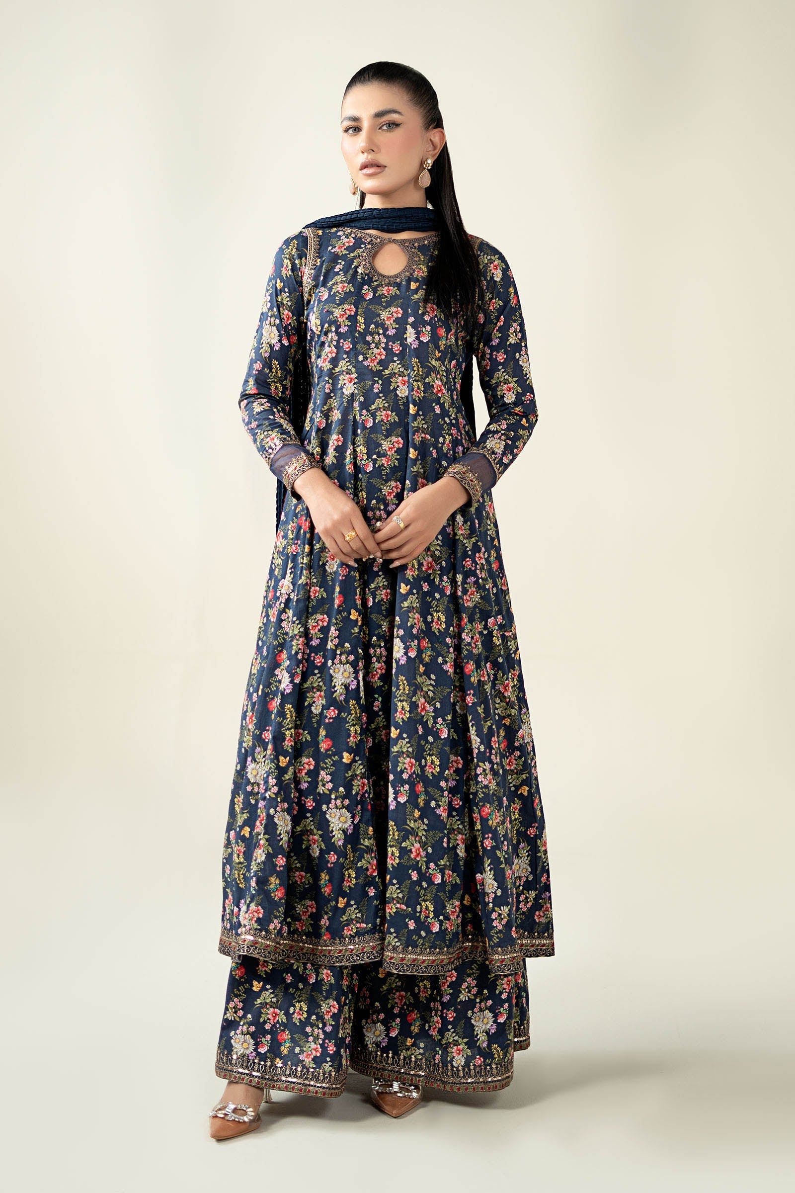 Maria B | Pre Fall Dresses | 3 Piece Printed Lawn Suit LL - Ladies Clothes - Maria Faisal