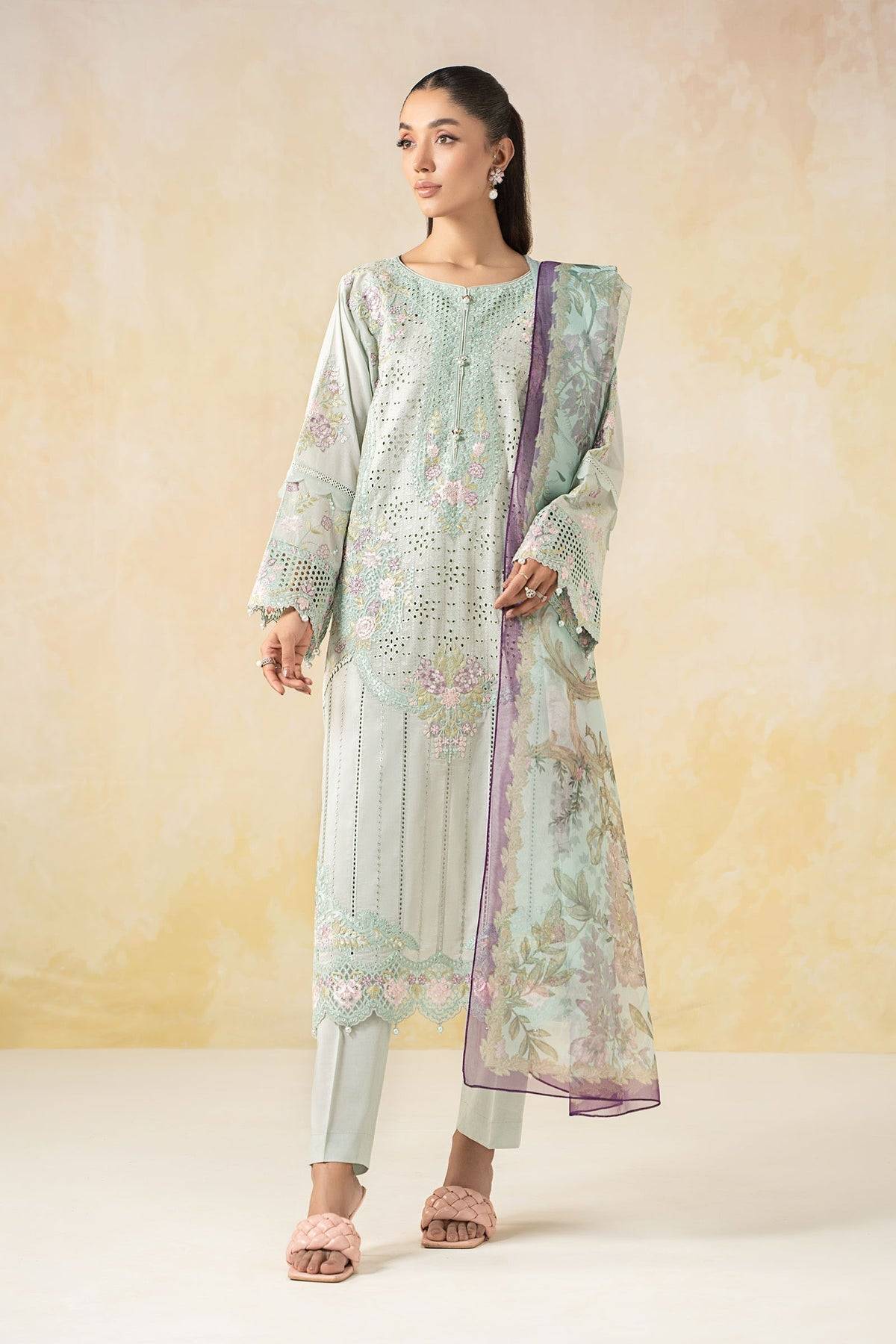 Maria B | Formal Wears | DW-EF25-04 Ice Blue by Maria Faisal - Registered Vendor of : Maria B - type : Ladies Clothes - 100% original wedding dresses