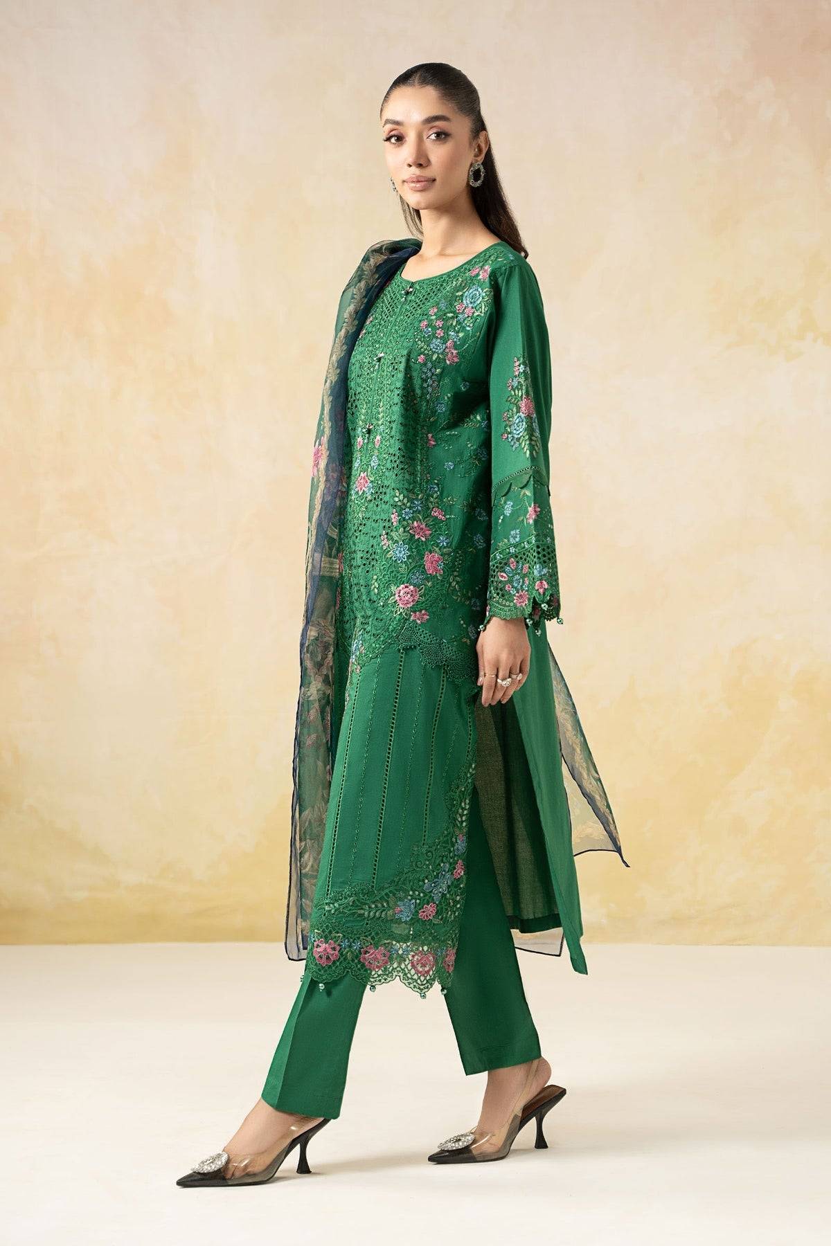 Maria B | Formal Wears | DW-EF25-04 Green by Maria Faisal - Registered Vendor of : Maria B - type : Ladies Clothes - 100% original wedding dresses