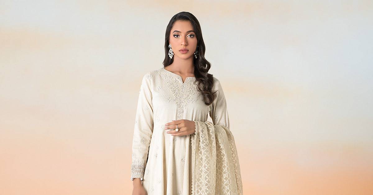 Maira B | Ready to Wear | DW-EF25-30 Beige by Maria Faisal - Registered Vendor of : Maria B - type : Wedding Dress - 100% original wedding dresses