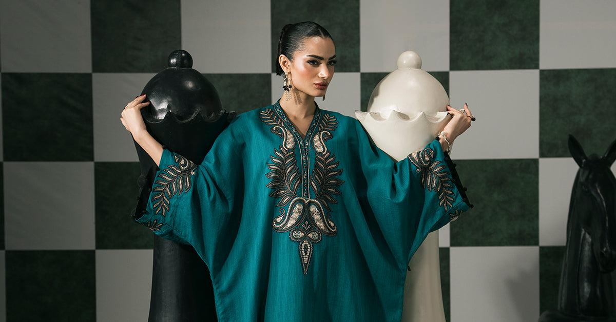 Maria B | Eid Collection 2026 | Dw-Ef26-01 Teal - Luxury Dress - available at Maria Faisal in UK and USA.