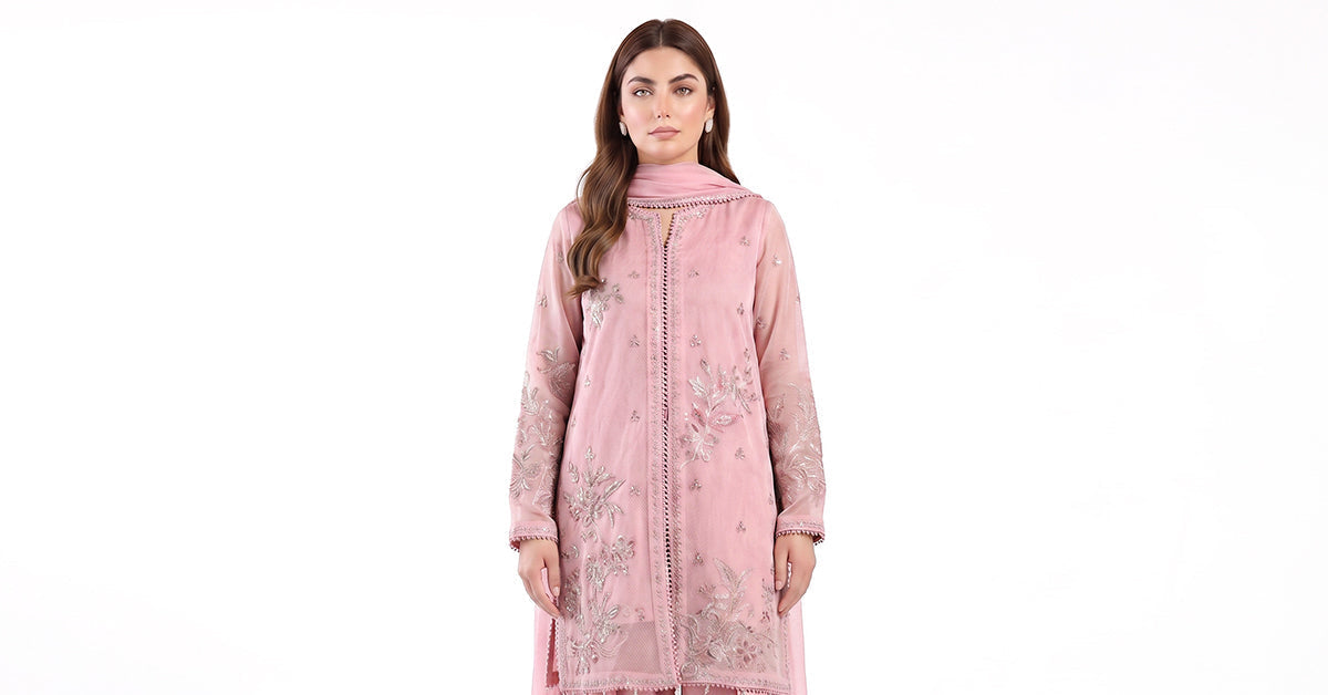 Maria B | Luxury Pret Pre Fall | DW-EF26-101-Pink - Luxury Dress - available at Maria Faisal in UK and USA.
