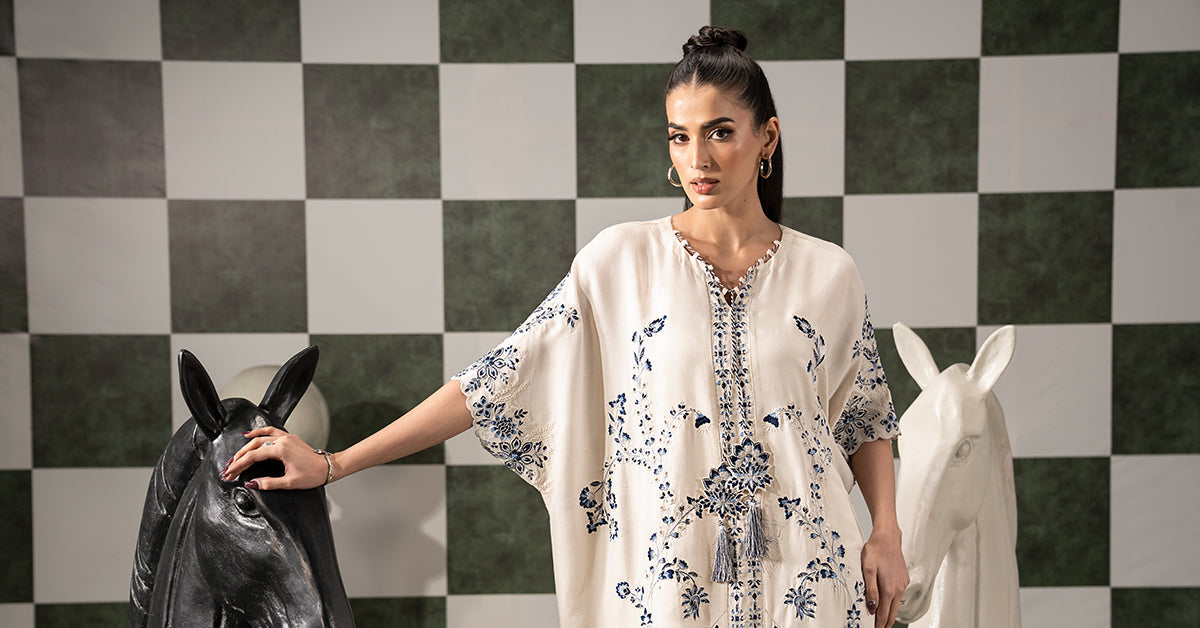 Maria B | Eid Collection 2026 | Dw-Ef26-107 Off White - Luxury Dress - available at Maria Faisal in UK and USA.