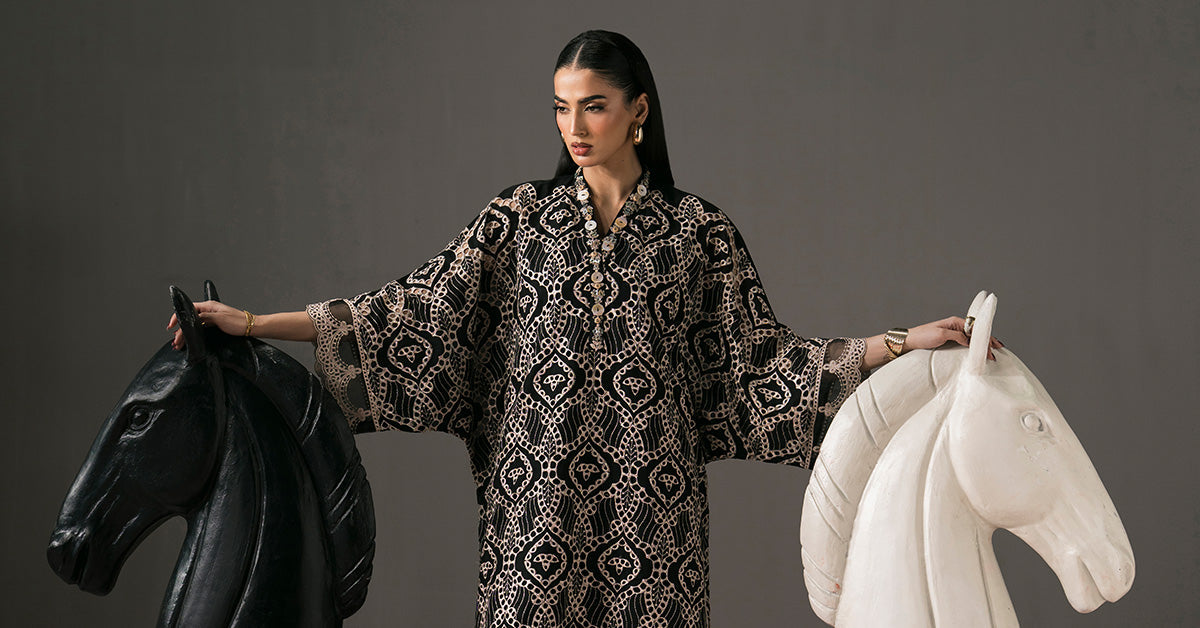 Maria B | Eid Collection 2026 | Dw-Ef26-50 Black - Luxury Dress - available at Maria Faisal in UK and USA.