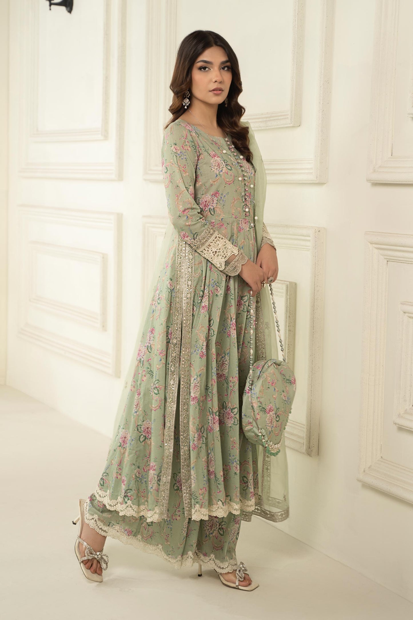 Maria B | Eid Festive Pret | DW-EF24-102R1 - Luxury Dress - available at Maria Faisal in UK and USA.
