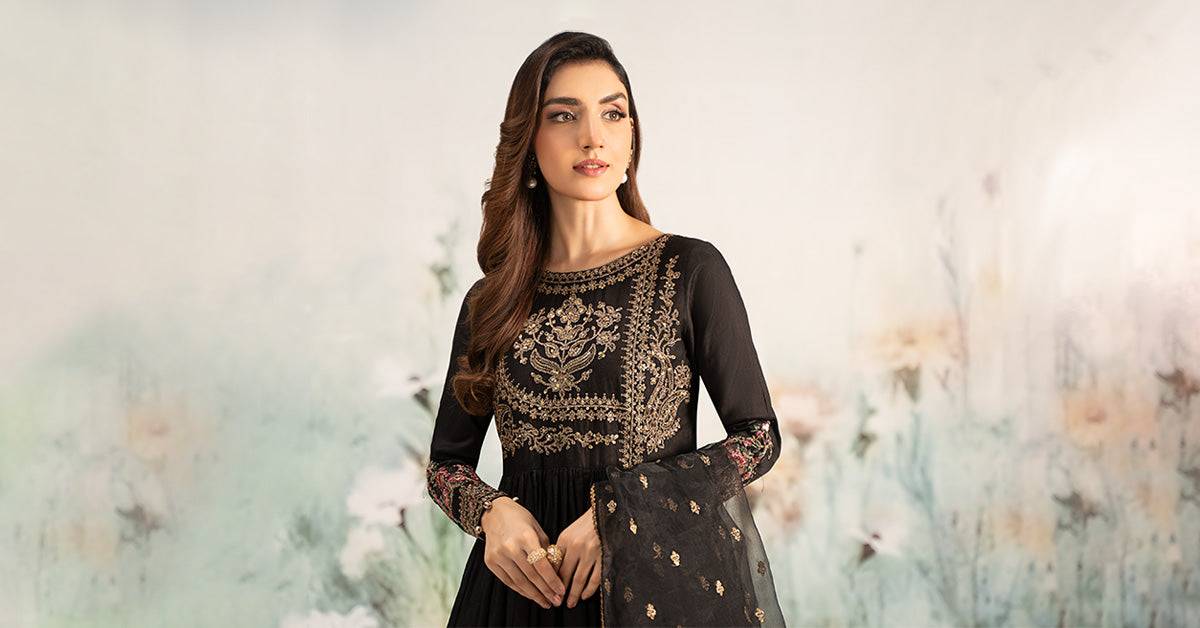 Maira B | Ready to Wear | DW-EF25-43 Black by Maria Faisal - Registered Vendor of : Maria B - type : Wedding Dress - 100% original wedding dresses