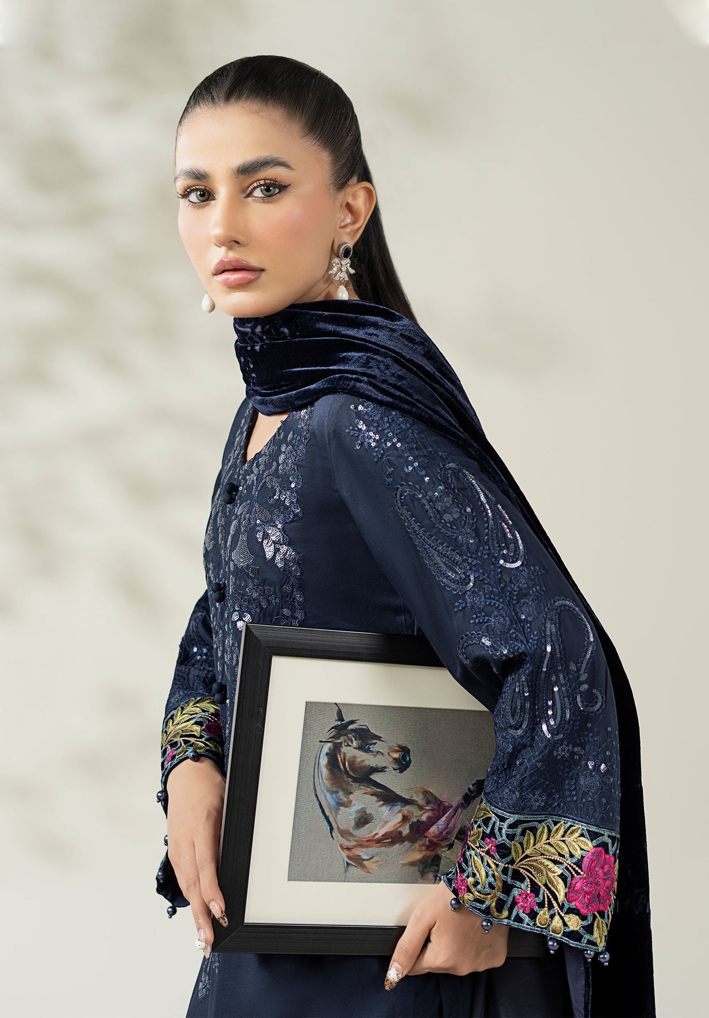 Maria B | Luxury Winte r Pret 25 |DW-W25-20-Blue - Ladies Clothes - Maria Faisal