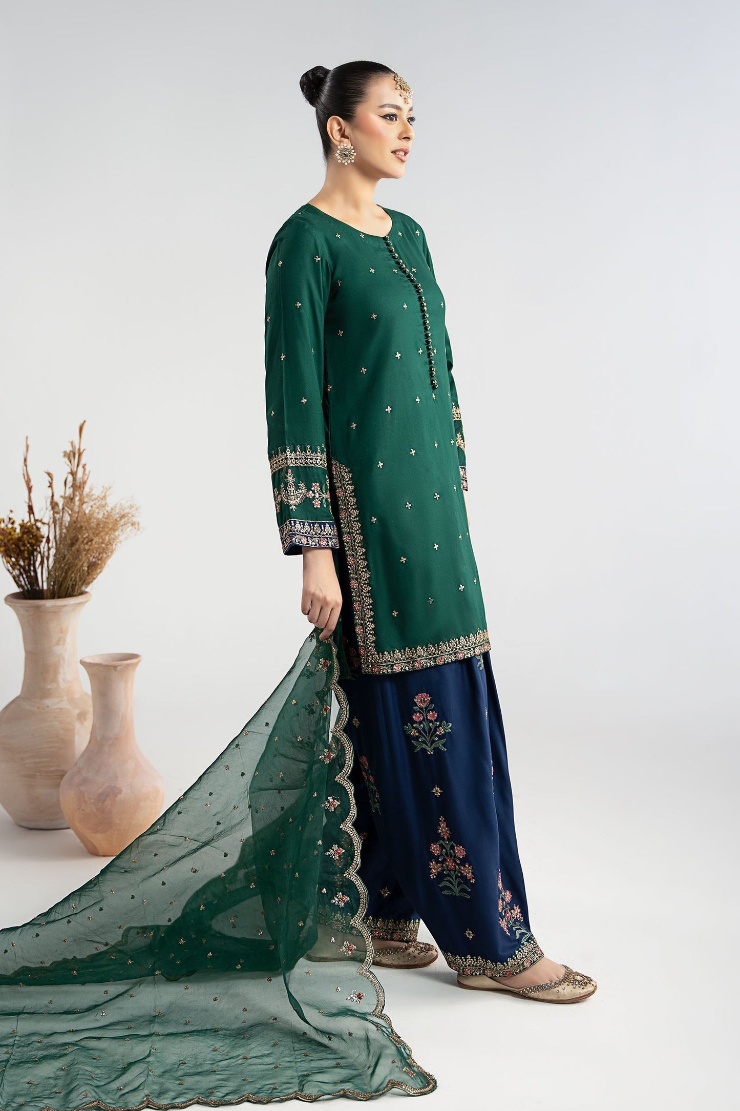 Maria B | Luxury Winter Pret 25 | DW-W25-27-Green - Ladies Clothes - Maria Faisal