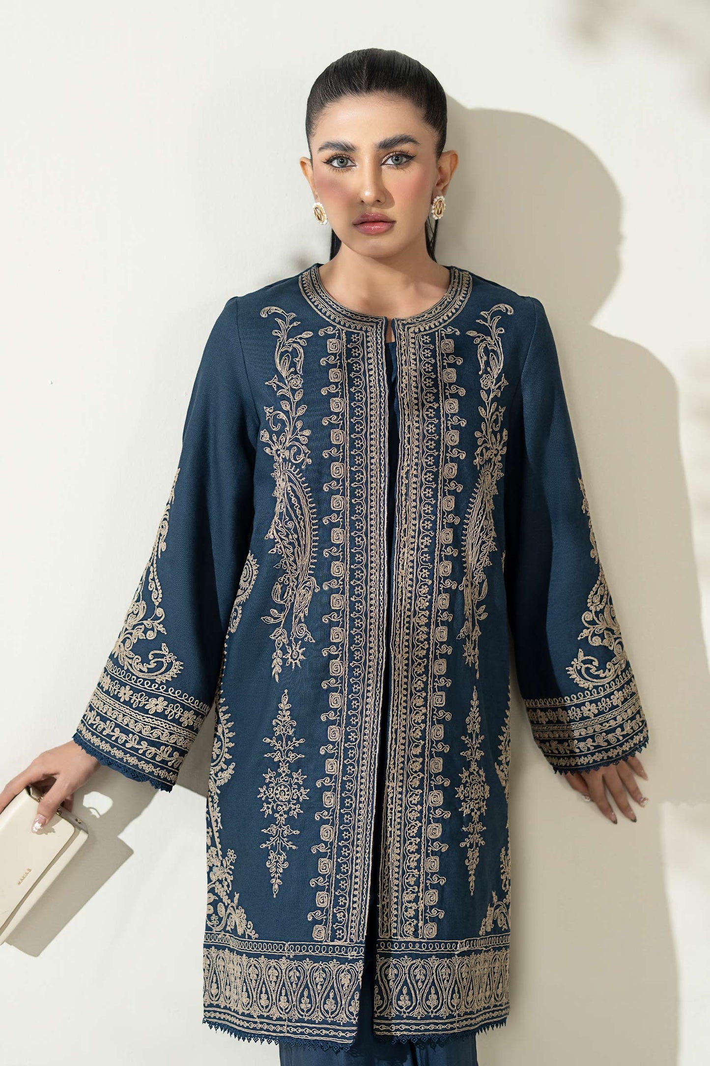 Maria B | Pre Fall Dresses | 3 Piece Embroidered Khaddar Suit ZA - Ladies Clothes - Maria Faisal