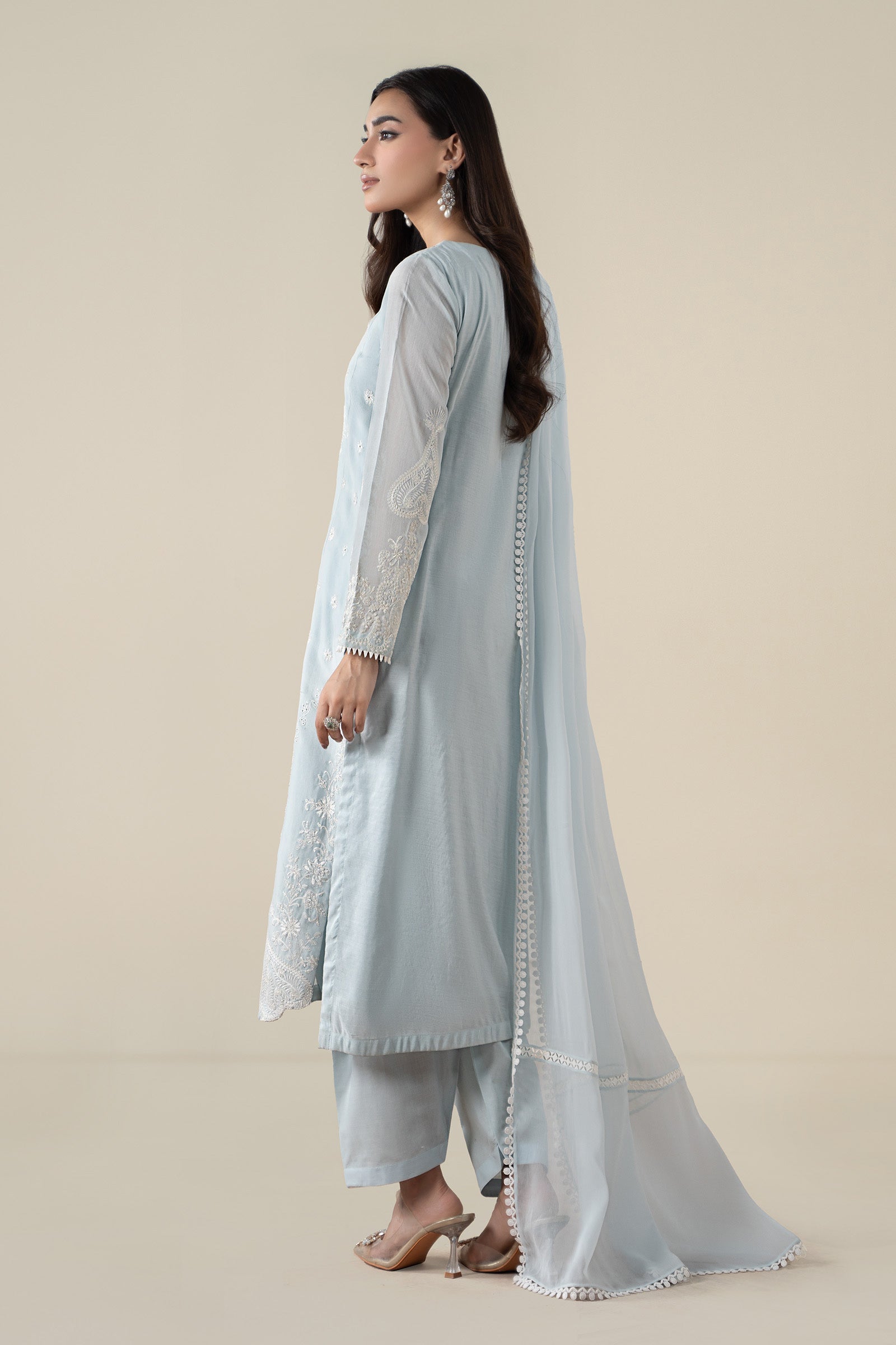 Maria B | Luxury Winter Pret 25 | DW-EA25-76-Blue - Ladies Clothes - Maria Faisal