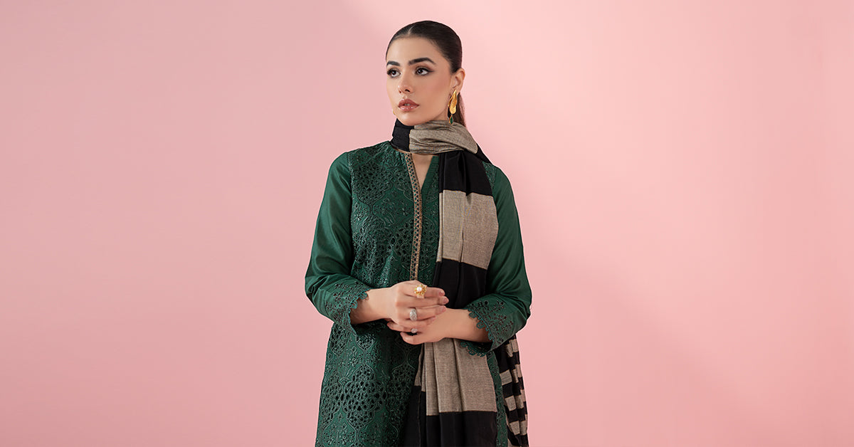 Maria B | Eid Collection 2026 | Dw-Ef22-41R1 Green - Luxury Dress - available at Maria Faisal in UK and USA.