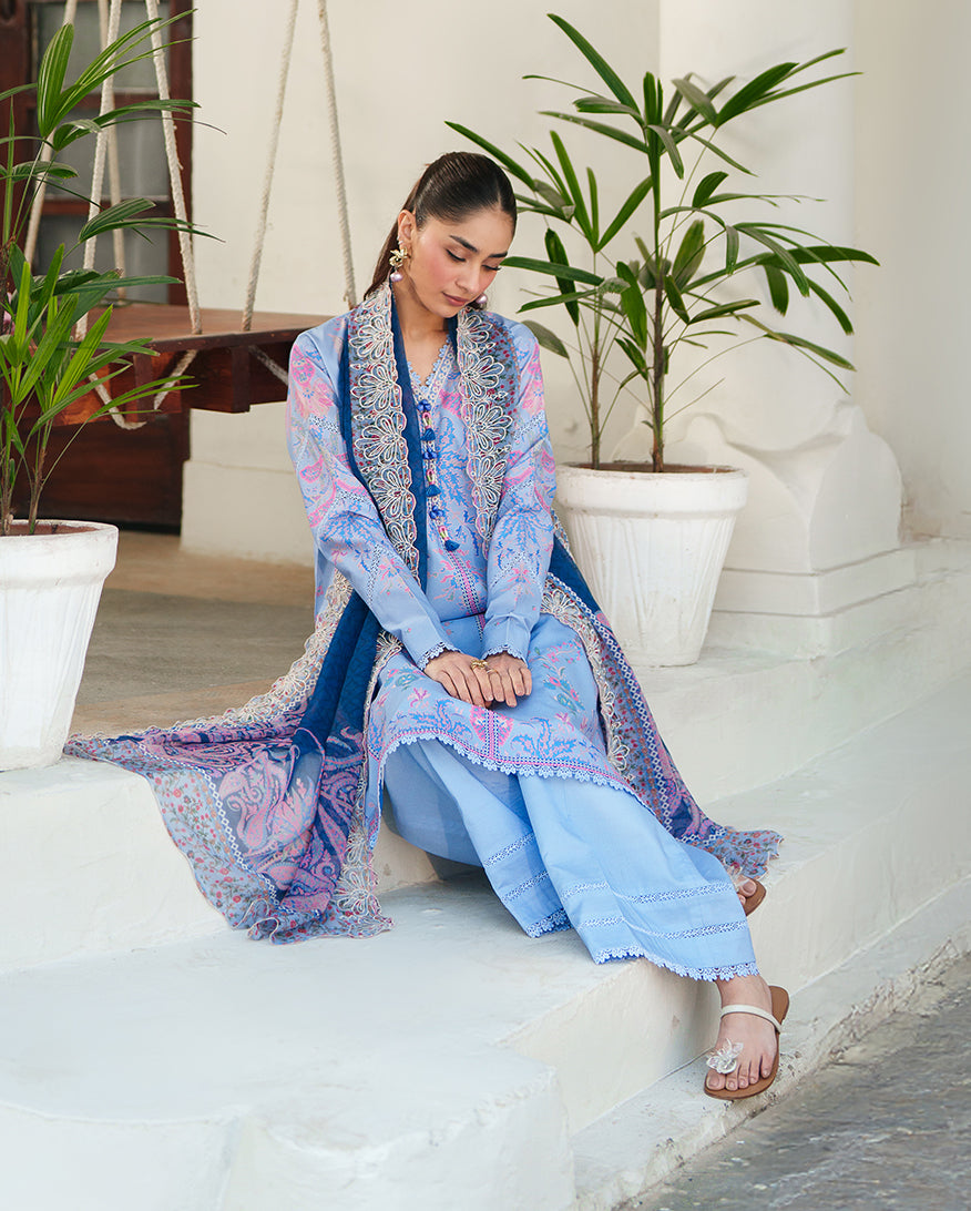 Roheenaz | Whispered Florals | Dewlight Bloom - Casual Dress - available at Maria Faisal in UK and USA.