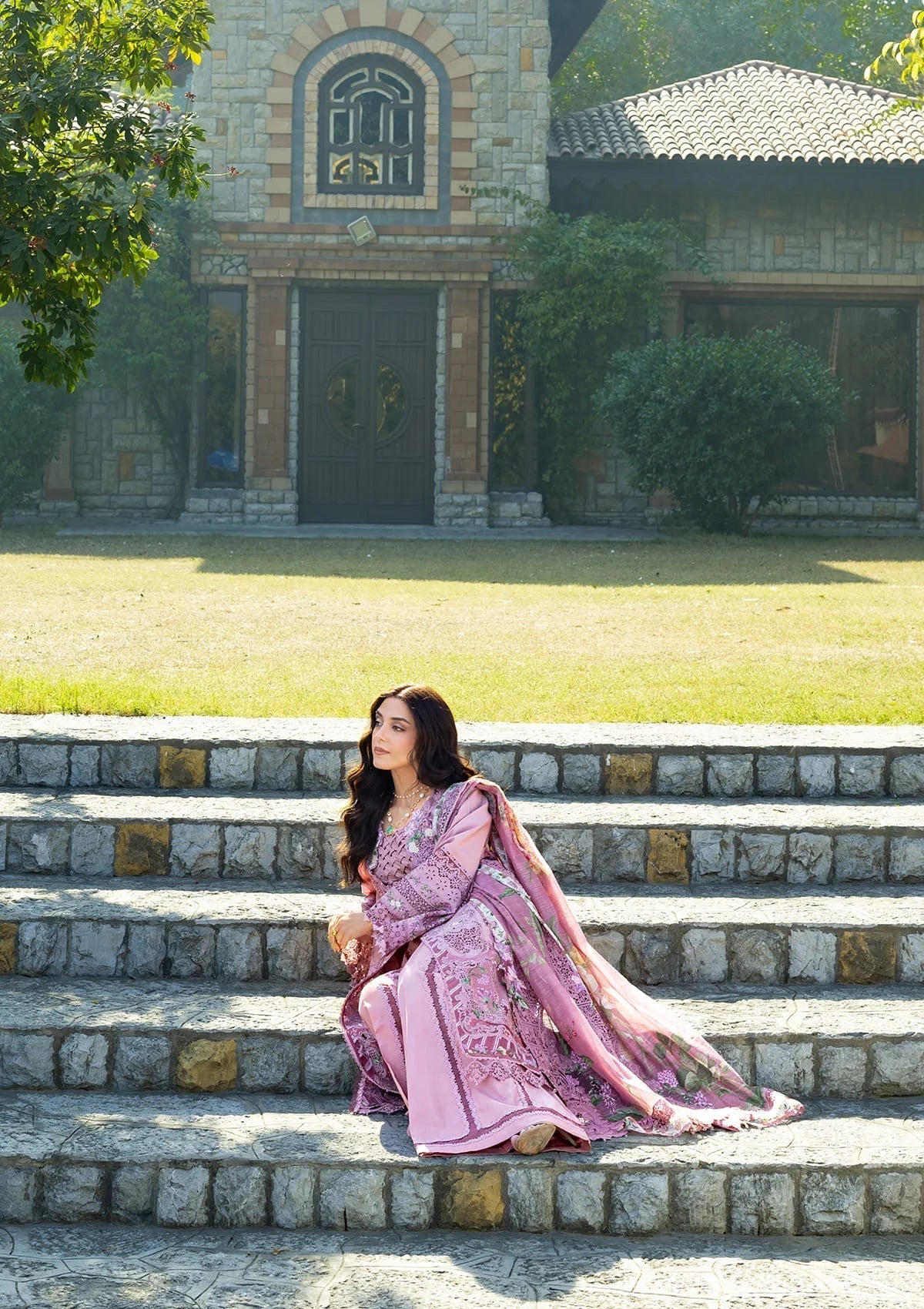 Elaf Premium | Luxury Lawn 26 | ELY-09 ROSEE - Luxury Dress - available at Maria Faisal in UK and USA.