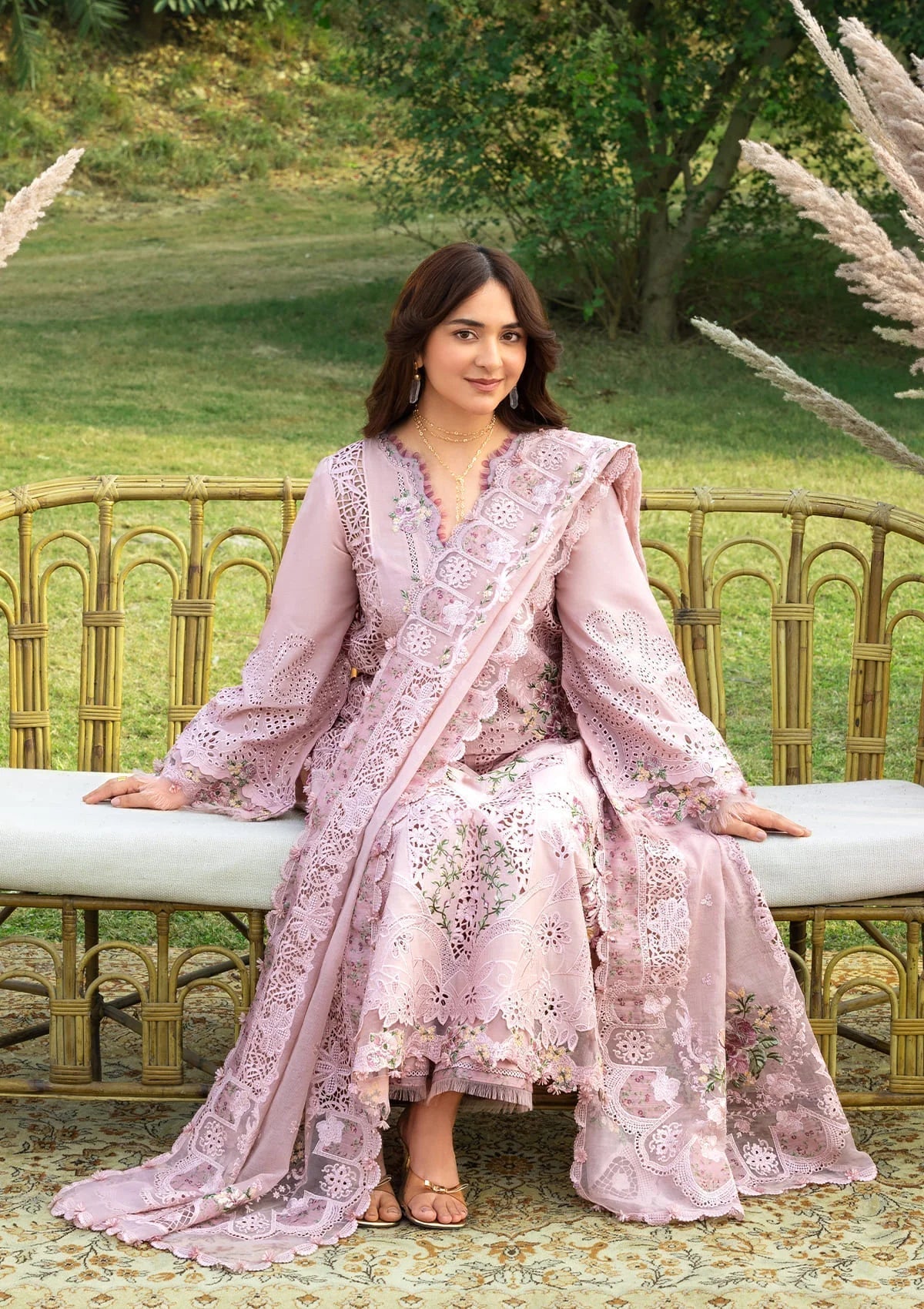Elaf Premium | Luxury Lawn 26 | ELY-4A BLOOMING - Luxury Dress - available at Maria Faisal in UK and USA.