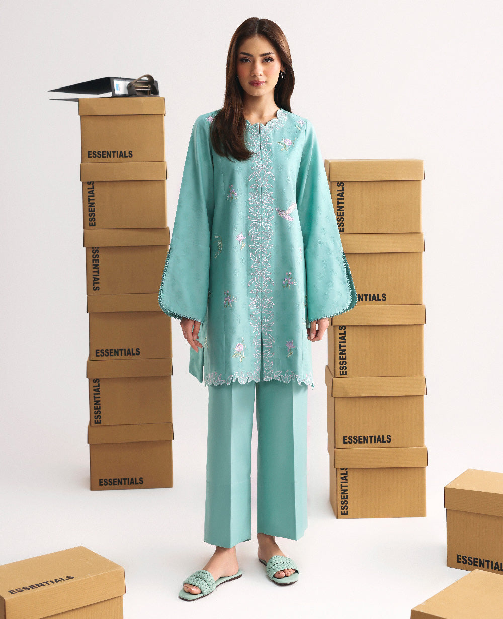 Republic Womenswear | Essentials Pre Fall | Zaynah - Casual Dress - available at Maria Faisal in UK and USA.