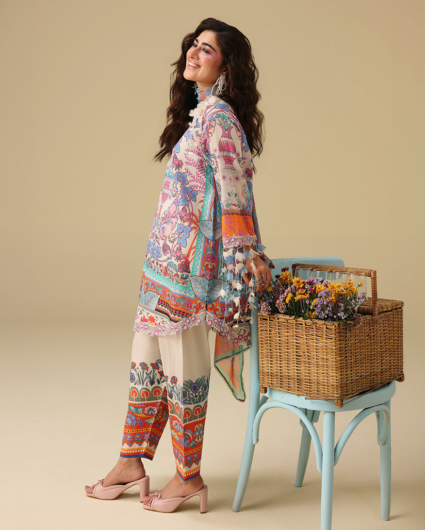 Mushq | Soleil Prints | Eden Whisper - Luxury Dress - available at Maria Faisal in UK and USA.