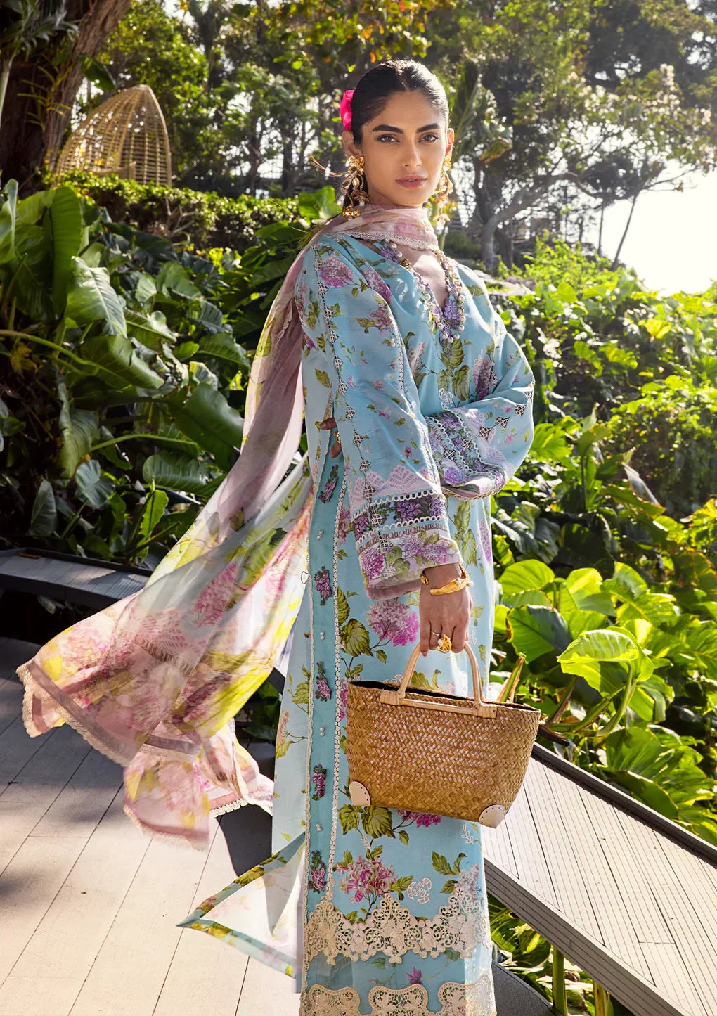 Elaf Premium | Signature Embroidered Lawn 24 | ESL-05A STARLIT HARMONY - Ladies Clothes - Maria Faisal