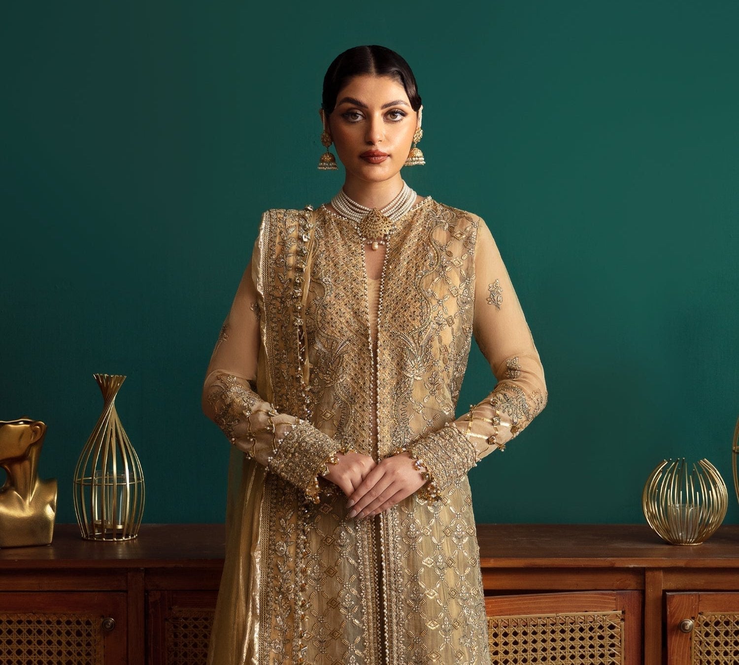 Eleshia | Zarin Wedding Formals 24 |  ELANA - Designer Dress with Intricate embroidery and embellishments. Shop elegent wedding dress at Maria Faisal.