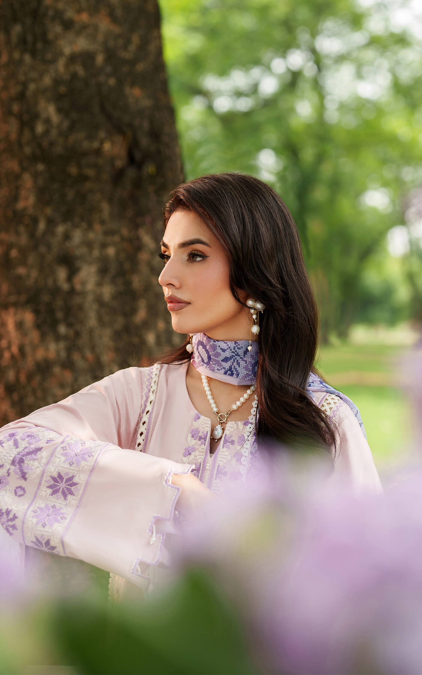 Asifa and Nabeel | Eden Cambric 25 | Elysian Petals ECU25-08 - Ladies Clothes - Maria Faisal