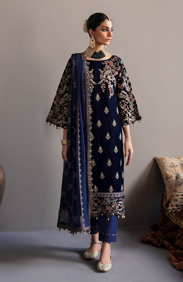 Emaan Adeel | Saanjh Velvet Collection 24 | MK-03 Falak - Designer Dress with Intricate embroidery and embellishments. Shop elegent wedding dress at Maria Faisal.