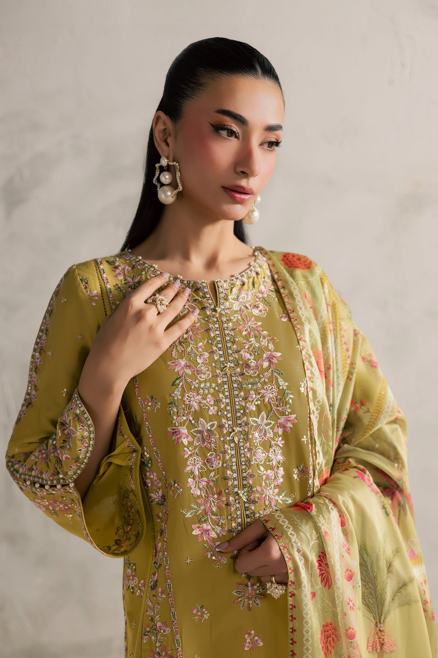 Batik | Festive Eid 26 | Essence - Luxury Dress - available at Maria Faisal in UK and USA.