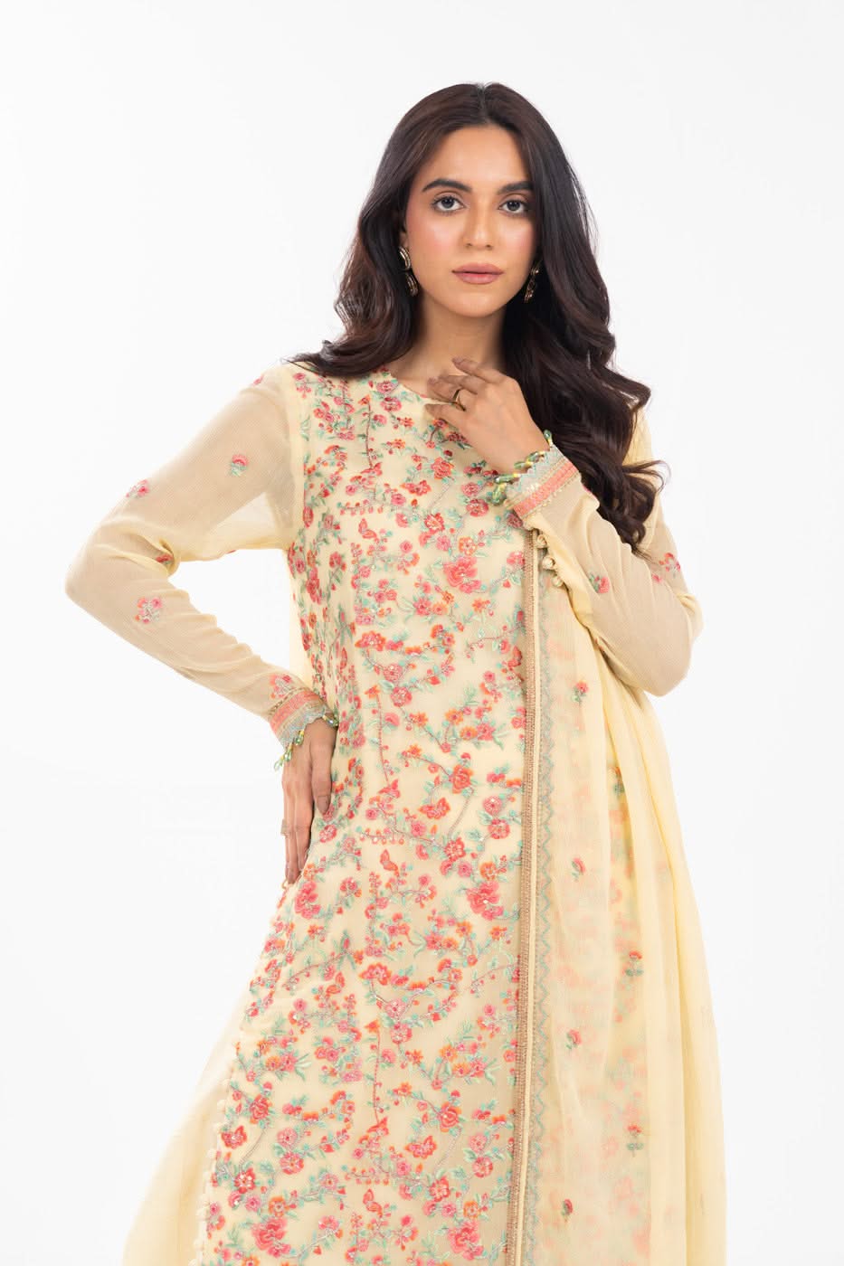 AlKaram | Festive Summer 25 | FC-21I-25-Yellow by Maria Faisal - Registered Vendor of : Alkaram - type : Ladies Clothes - 100% original wedding dresses