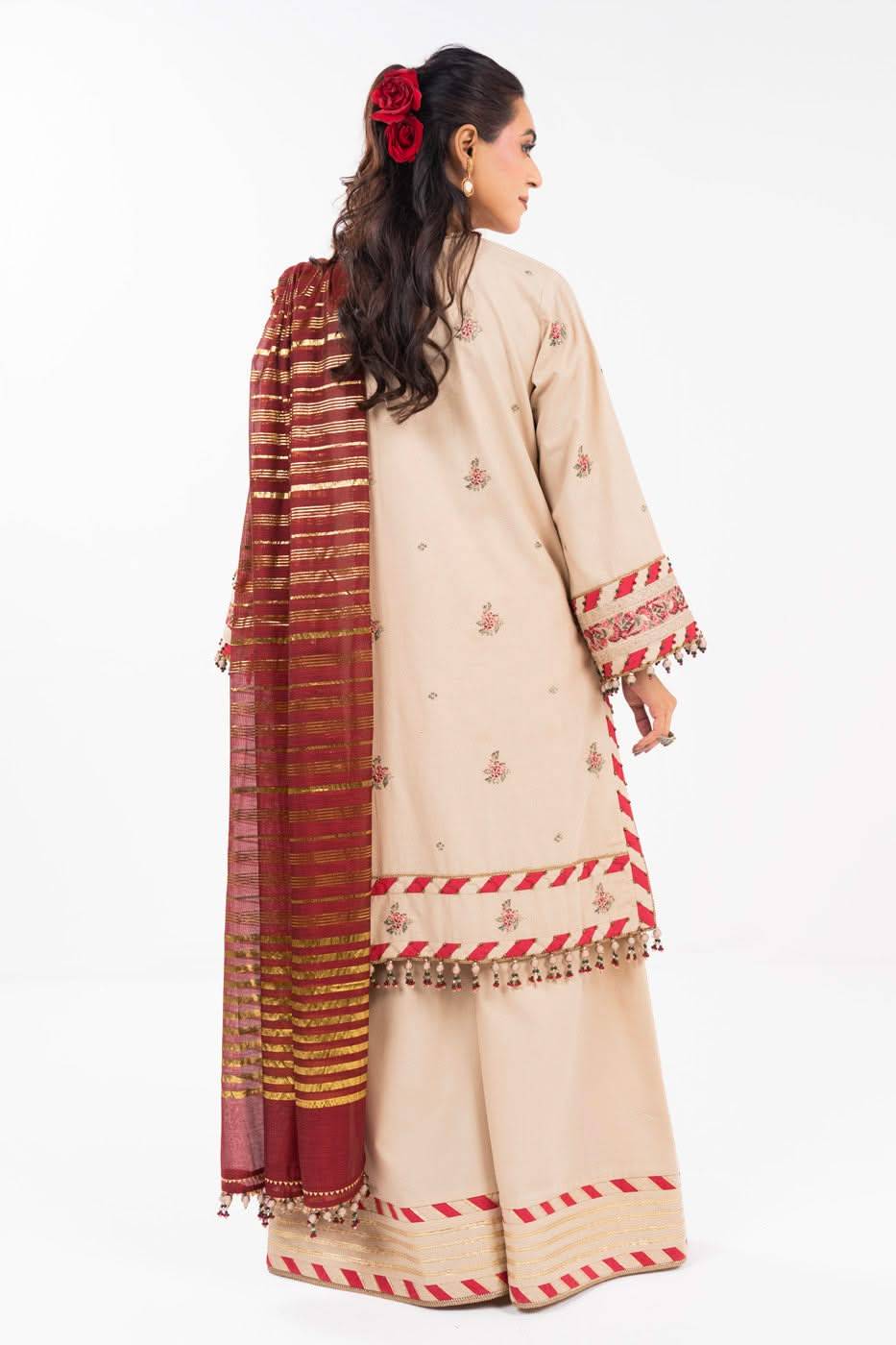 AlKaram | Festive Summer 25 | FC-35N-25-Beige by Maria Faisal - Registered Vendor of : Alkaram - type : Ladies Clothes - 100% original wedding dresses