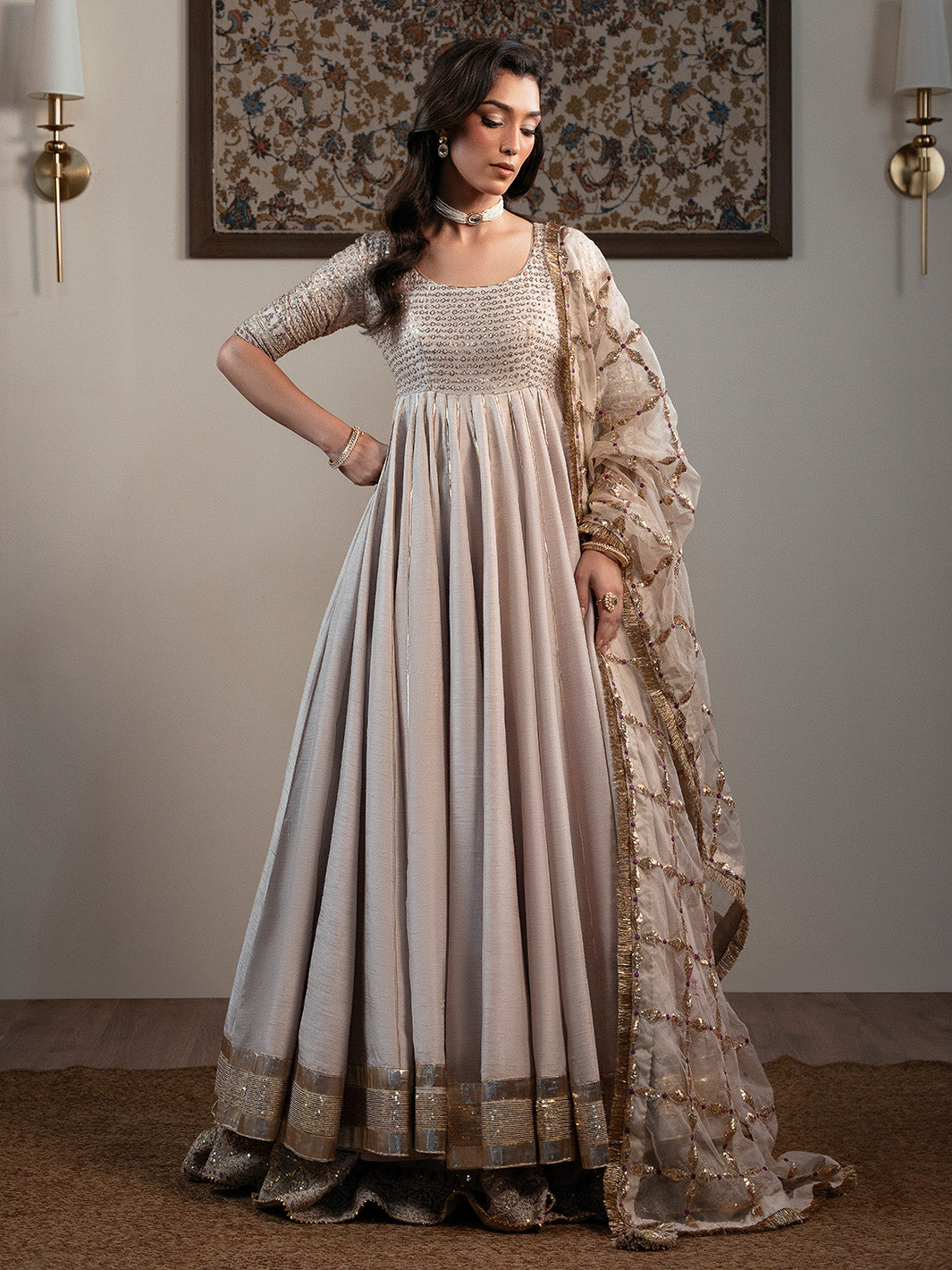 Faiza Faisal | Zareen Luxury Formals | DUCHESS - Formal Dress - available at Maria Faisal in UK and USA.