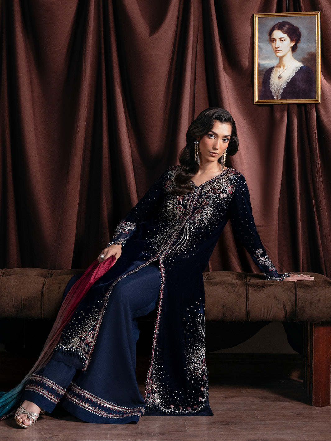 Faiza Faisal | Solene Luxury Velvets | ECLAT - Formal Dress - available at Maria Faisal in UK and USA.