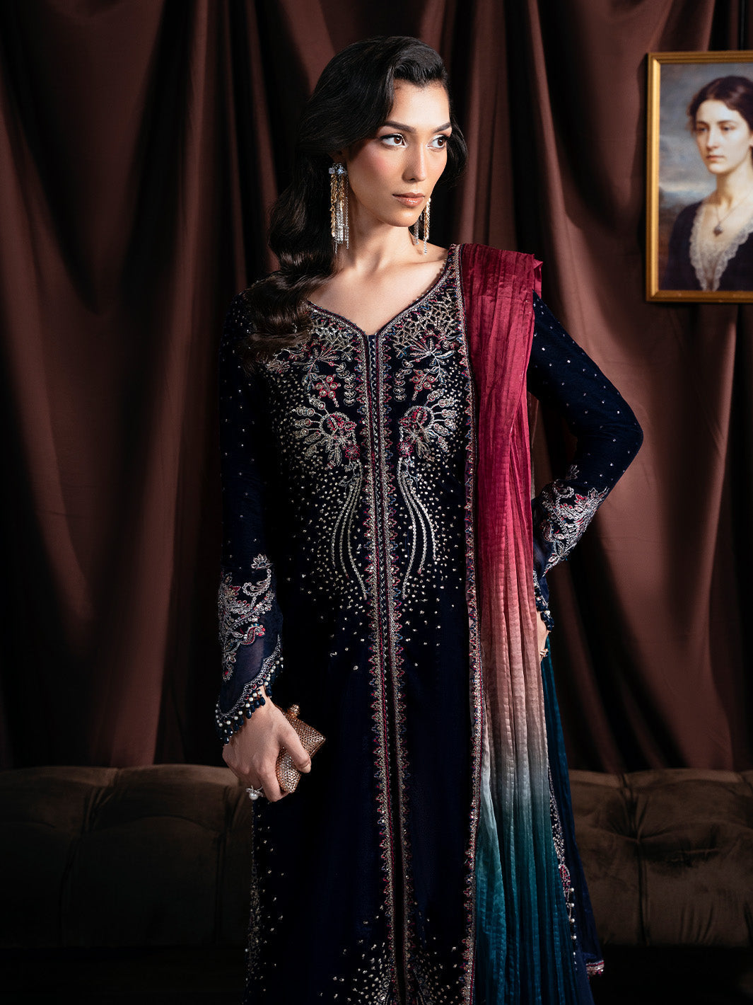 Faiza Faisal | Solene Luxury Velvets | ECLAT - Formal Dress - available at Maria Faisal in UK and USA.