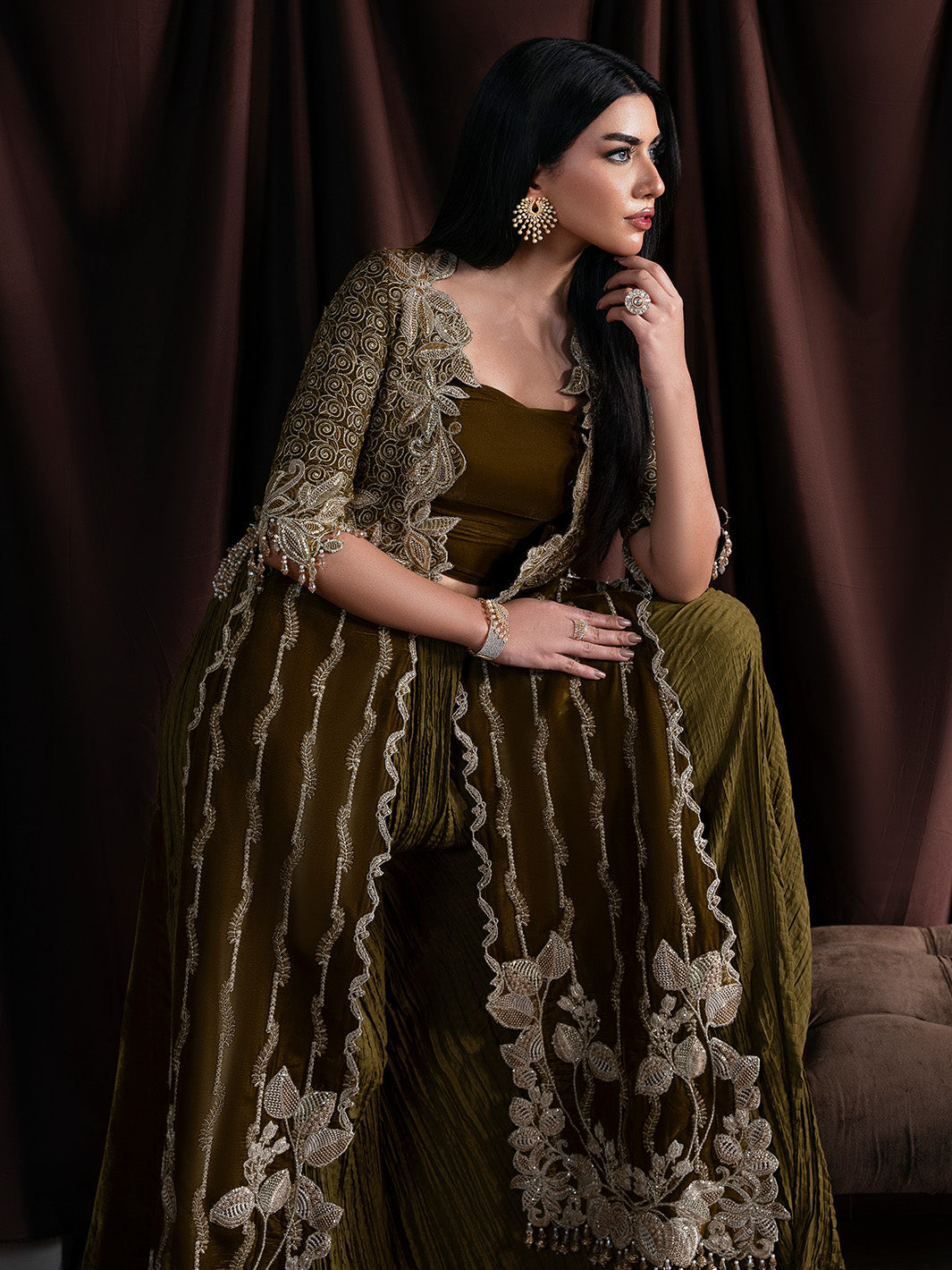 Faiza Faisal | Solene Luxury Velvets | EVANIA - Formal Dress - available at Maria Faisal in UK and USA.