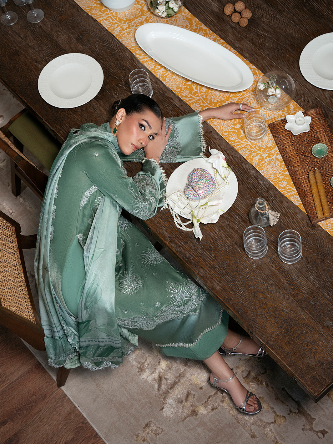 Faiza Faisal | Solene Luxury Velvets | AMARA - Formal Dress - available at Maria Faisal in UK and USA.