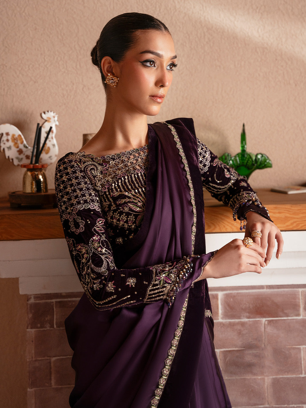 Faiza Faisal | Solene Luxury Velvets | VELORA - Formal Dress - available at Maria Faisal in UK and USA.