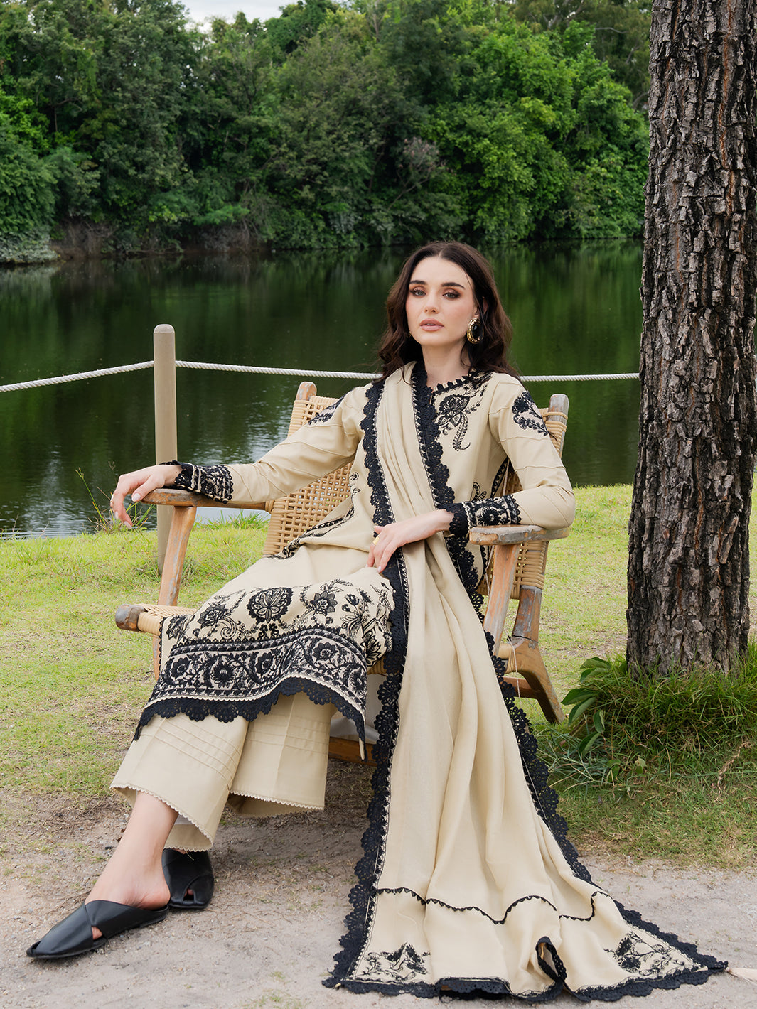 Faiza Faisal | Hoor Karandi | ALAYNA - Luxury Dress - available at Maria Faisal in UK and USA.
