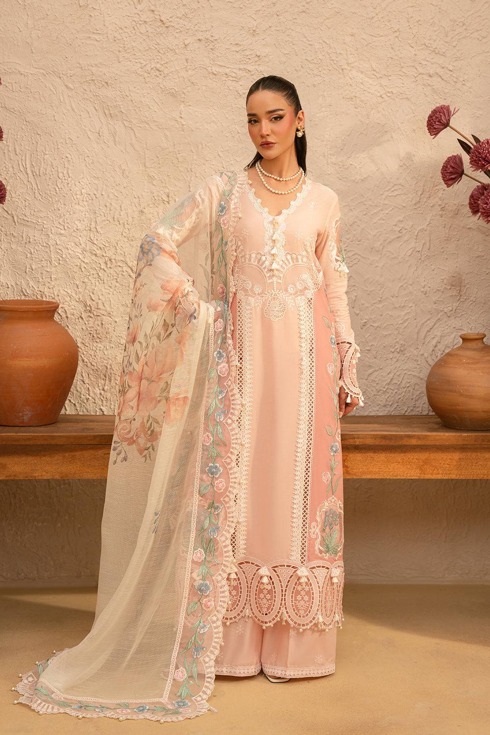 Saira Rizwan | Luxury Lawn 25 | FREYA-SRL25-09 by Maria Faisal - Registered Vendor of : Saira Rizwan - type : Ladies Clothes - 100% original wedding dresses