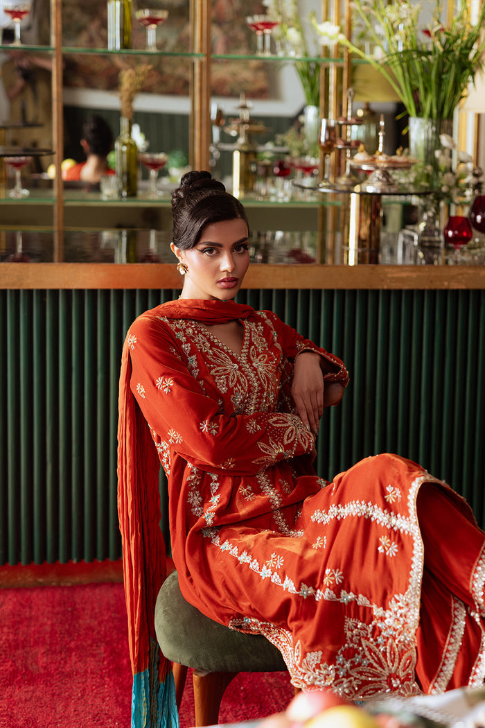 Saira Rizwan | Velvet Pret 25 | NEELAM-SRVP25-06 - Formal Dress - available at Maria Faisal in UK and USA.