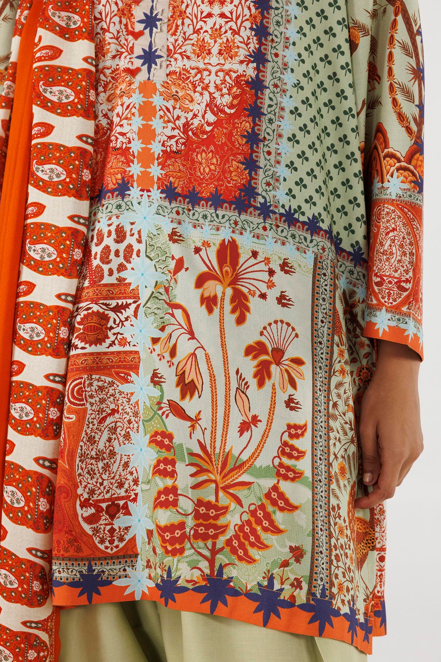 Sana Safinaz | Luxury Pret | Linen Suit FW25MHY503BP3 - Dress - available at Maria Faisal in UK and USA.