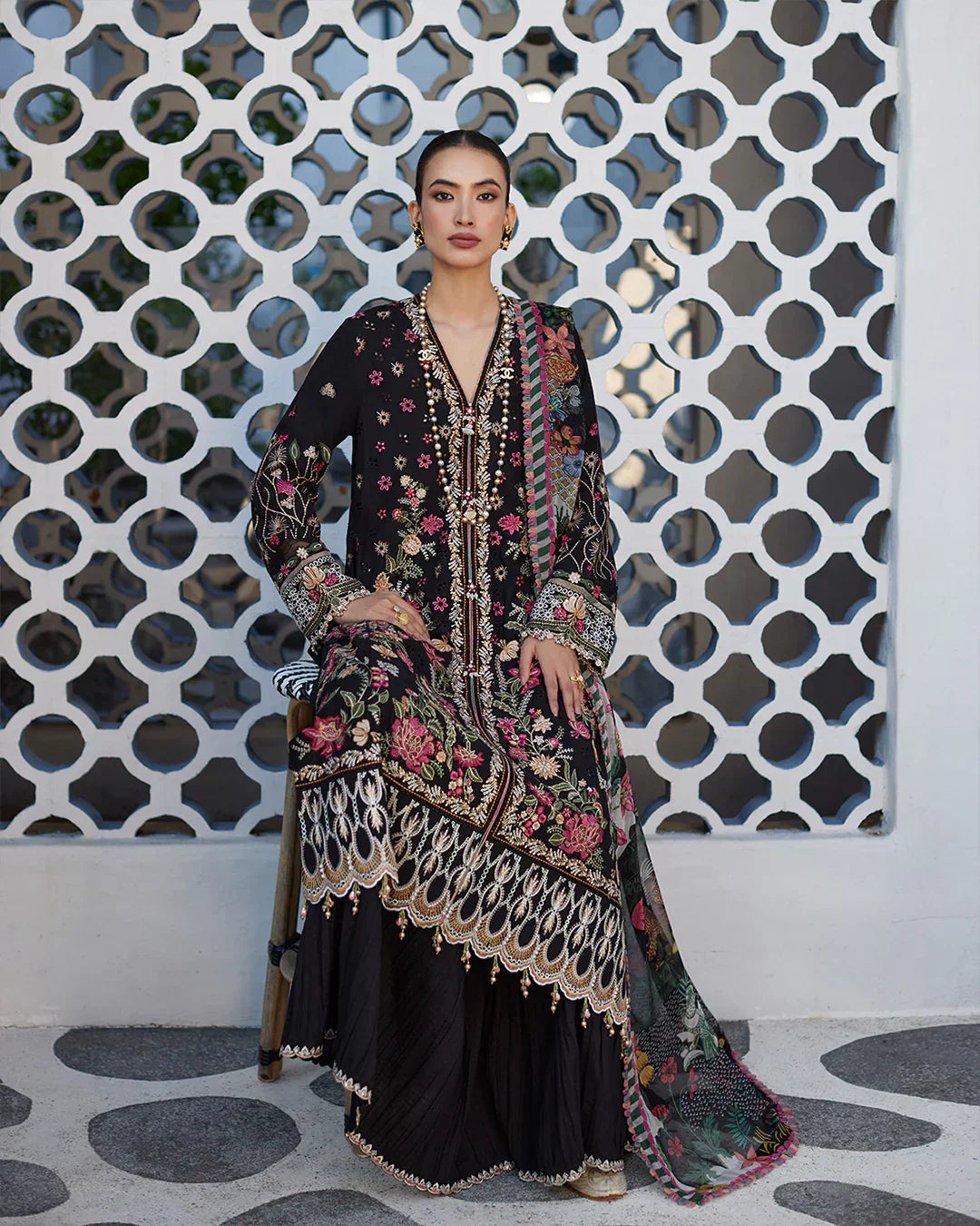 Faiza Saqlain | Liliana Luxury Lawn 24 | Merle - Ladies Clothes - Maria Faisal